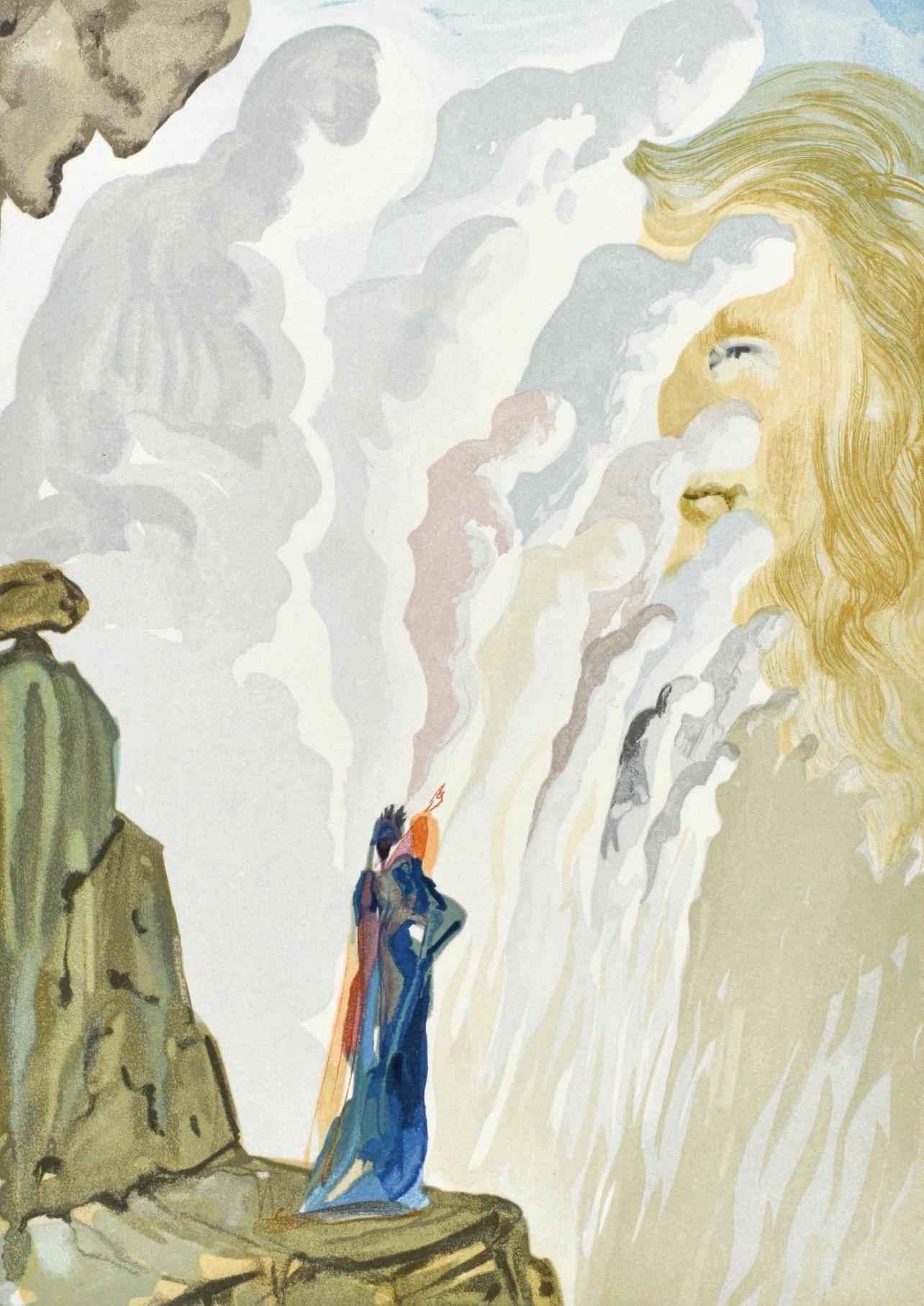 Salvador Dalí Landscape Print - Purgatorio, Canto XII (Field 189-200; M/L. 1039-1138), La Divina Commedia
