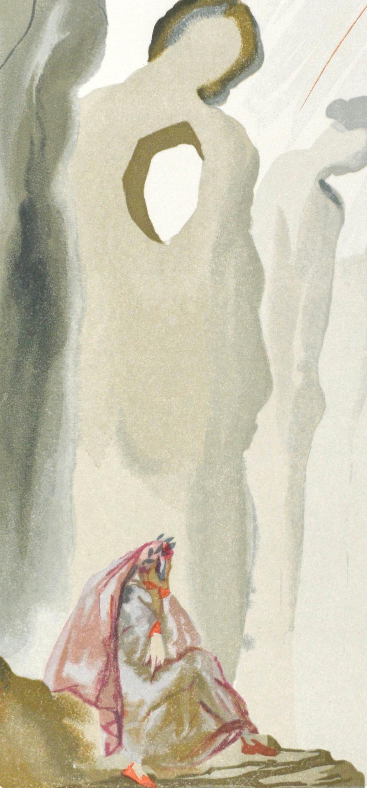 Purgatorio, Canto XIII (Campo 189-200; M/L. 1039-1138), La Divina Commedia - Figurative Print Beige di Salvador Dalí
