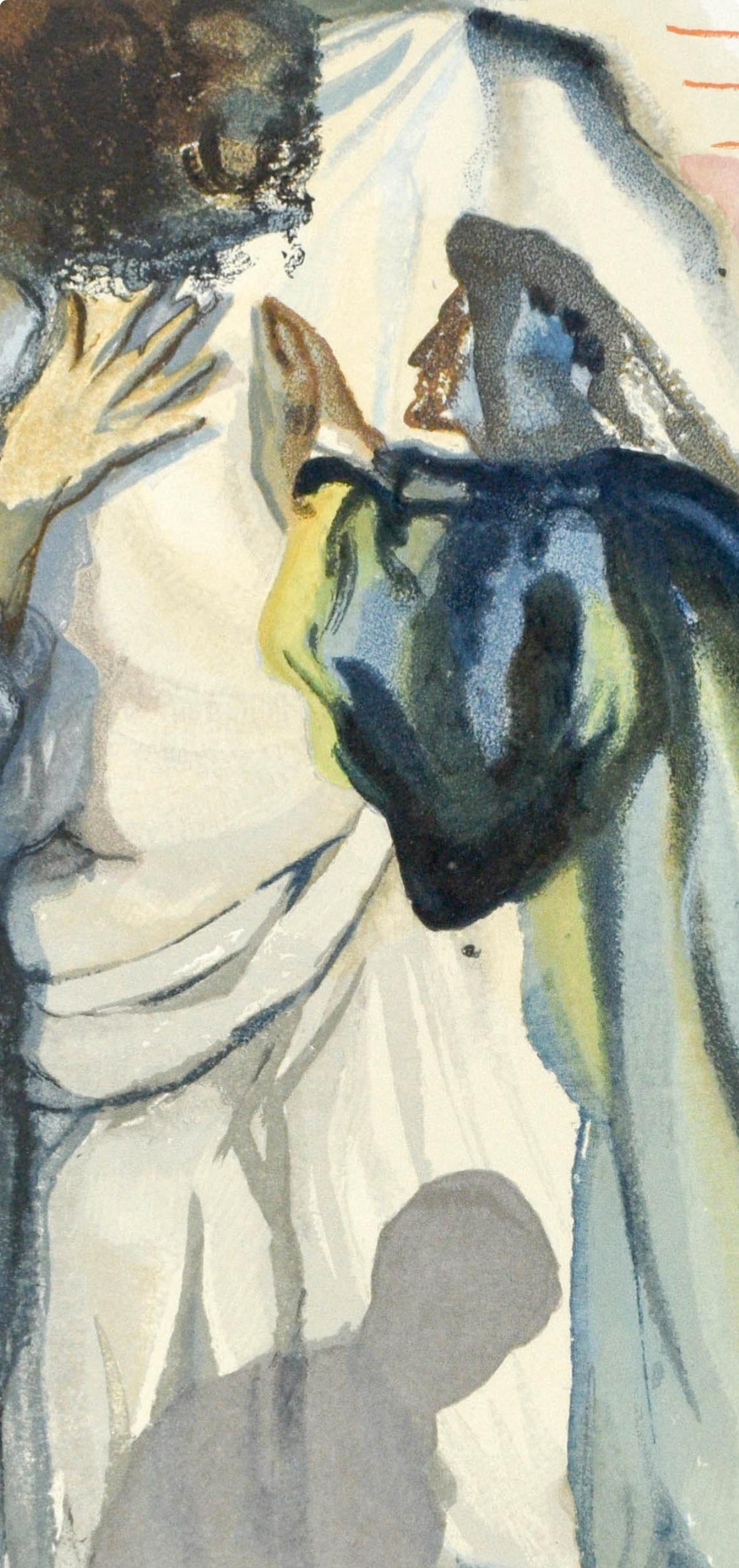 Purgatorio, Canto XIV (Field 189-200; M/L. 1039-1138), La Divina Commedia - Gray Figurative Print by Salvador Dalí