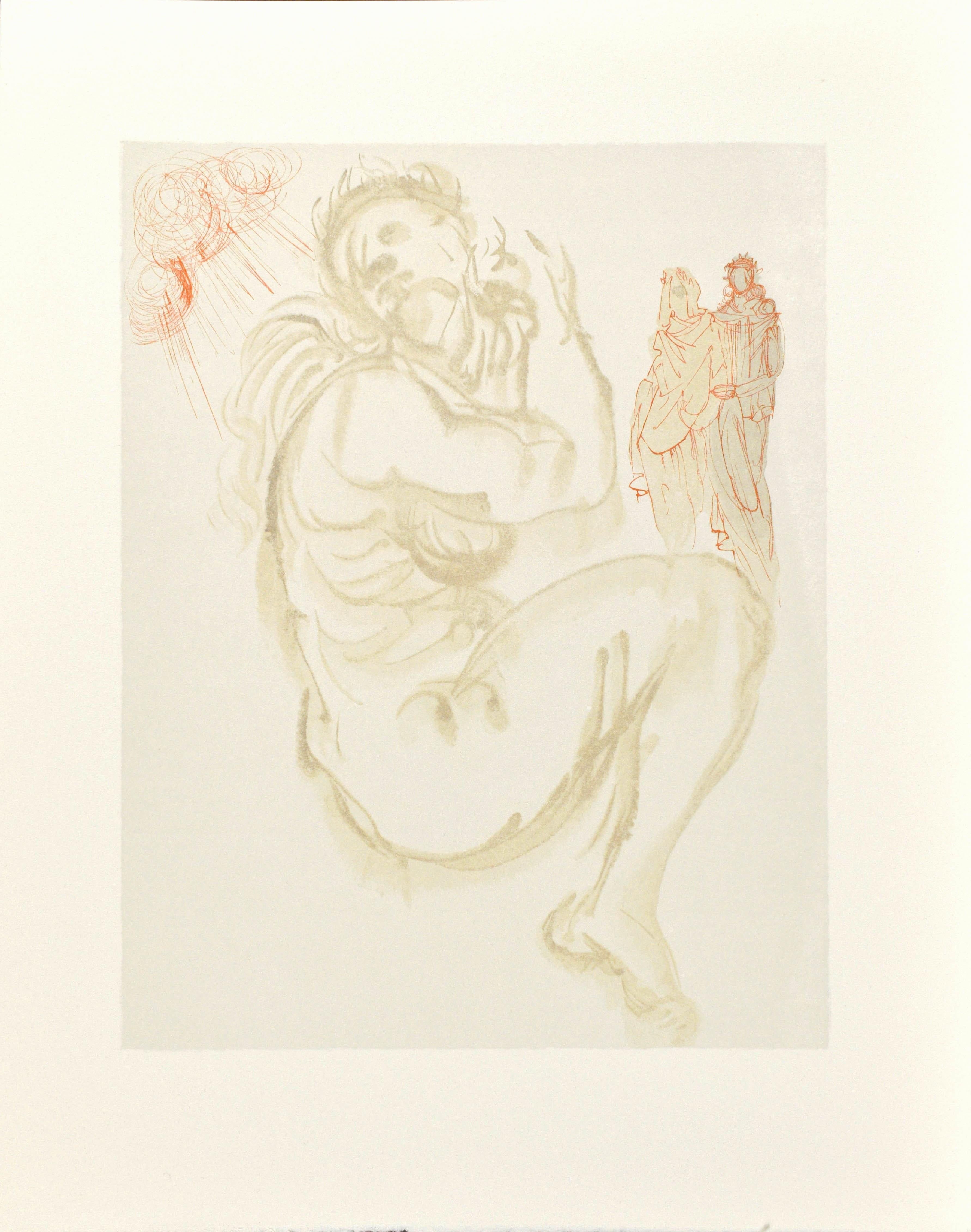 Woodcut in colors on vélin pur chiffon de Rives paper. Paper size: 13 x 10.375 inches. Inscription: Unsigned and unnumbered, as issued. Catalogue raisonné reference: Michler & Löpsinger 1039-1138; Field 189-200. Notes: From the folio, La Divina
