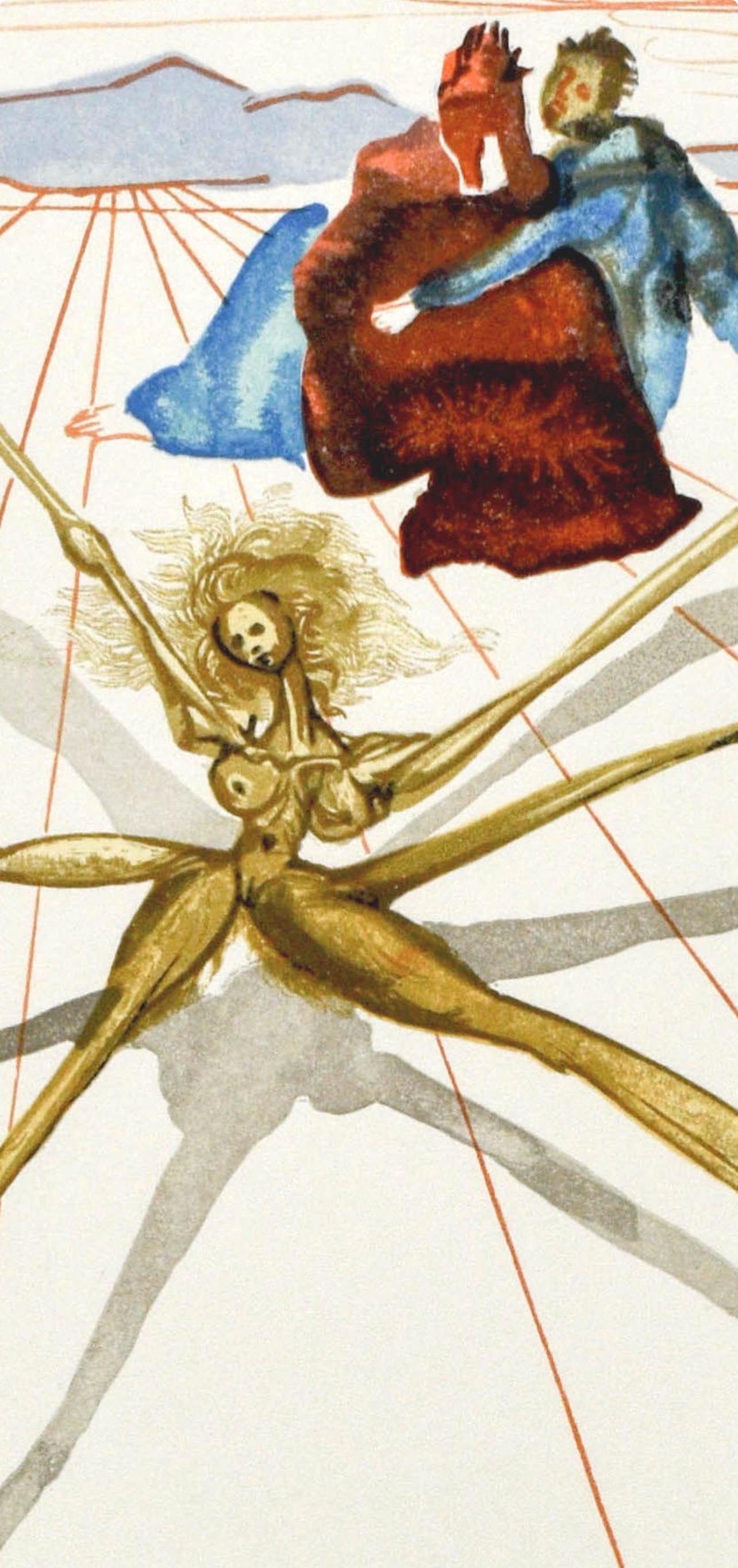 Purgatorio, Canto XVII (Campo 189-200; M/L. 1039-1138), La Divina Commedia - Landscape Print Blanco de Salvador Dalí