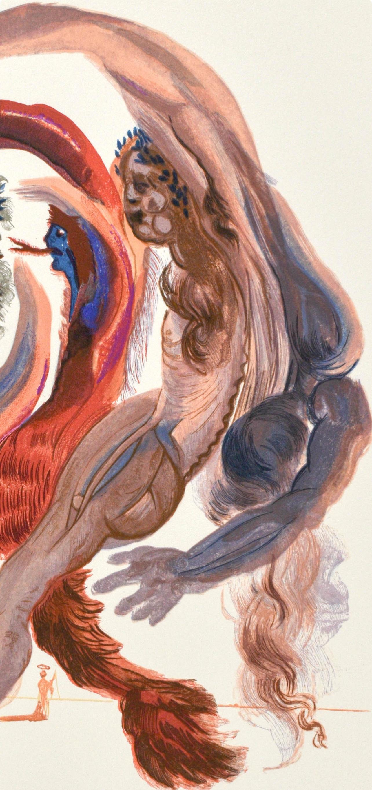 Purgatorio, Canto XVIII (Field 189-200; M/L. 1039-1138), La Divina Commedia - Print by Salvador Dalí