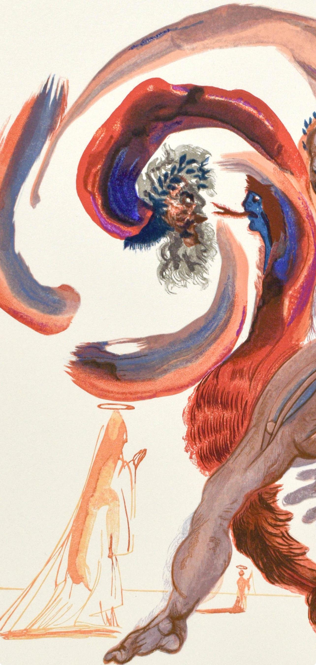 Purgatorio, Canto XVIII (Field 189-200; M/L. 1039-1138), La Divina Commedia - Surrealist Print by Salvador Dalí