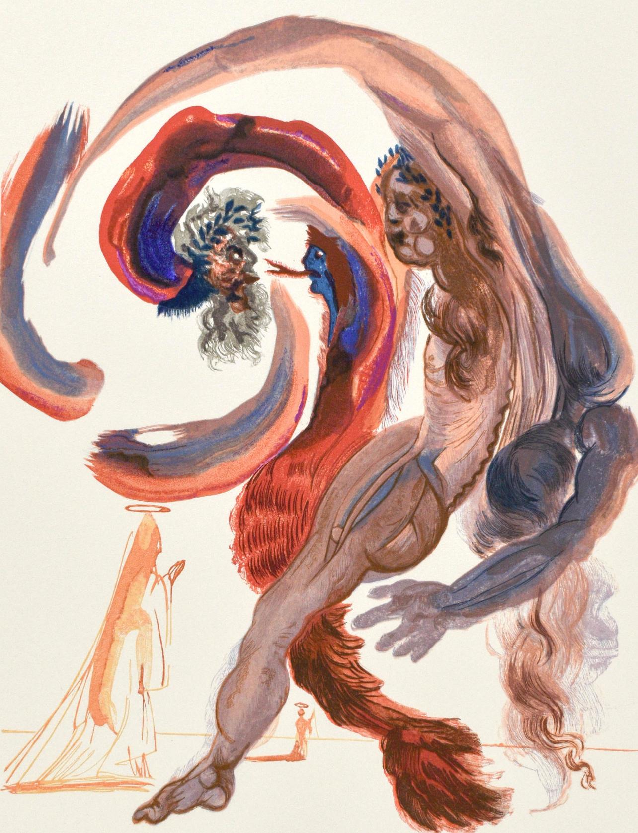 Salvador Dalí Figurative Print - Purgatorio, Canto XVIII (Field 189-200; M/L. 1039-1138), La Divina Commedia