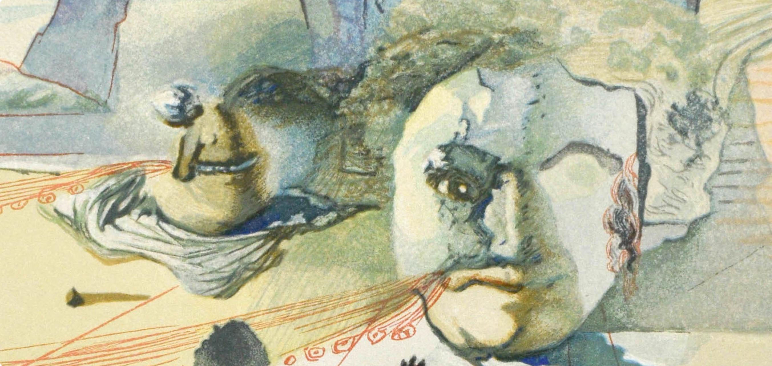 Purgatorio, Canto XX (Field 189-200; M/L. 1039-1138), La Divina Commedia - Beige Figurative Print by Salvador Dalí
