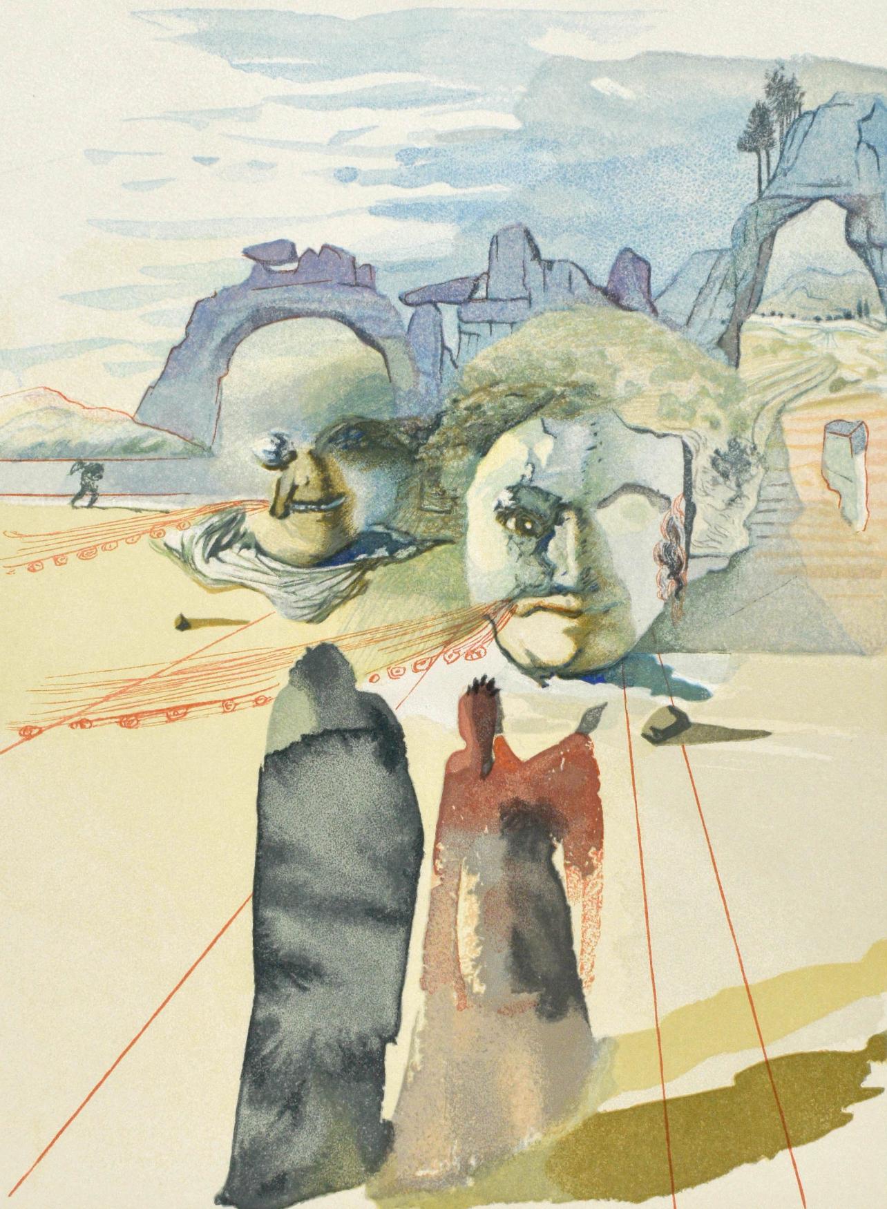 Salvador Dalí Figurative Print - Purgatorio, Canto XX (Field 189-200; M/L. 1039-1138), La Divina Commedia