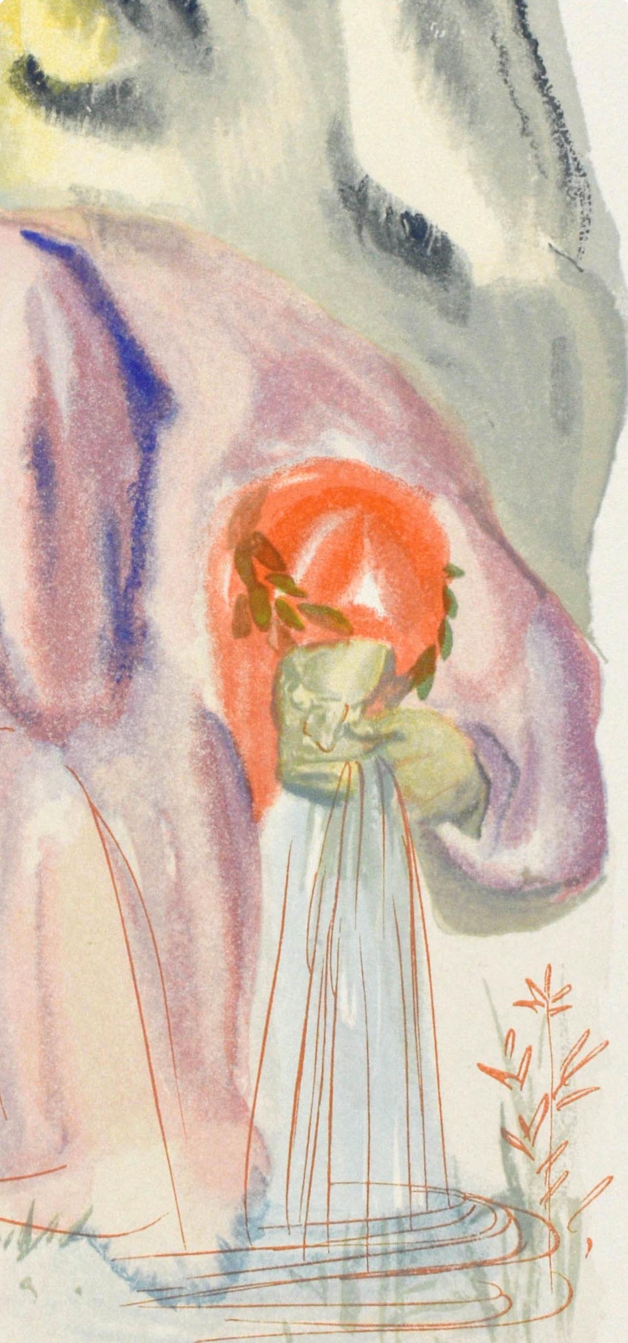 Purgatorio, Canto XXI (Field 189-200; M/L. 1039-1138), La Divina Commedia - Beige Landscape Print by Salvador Dalí