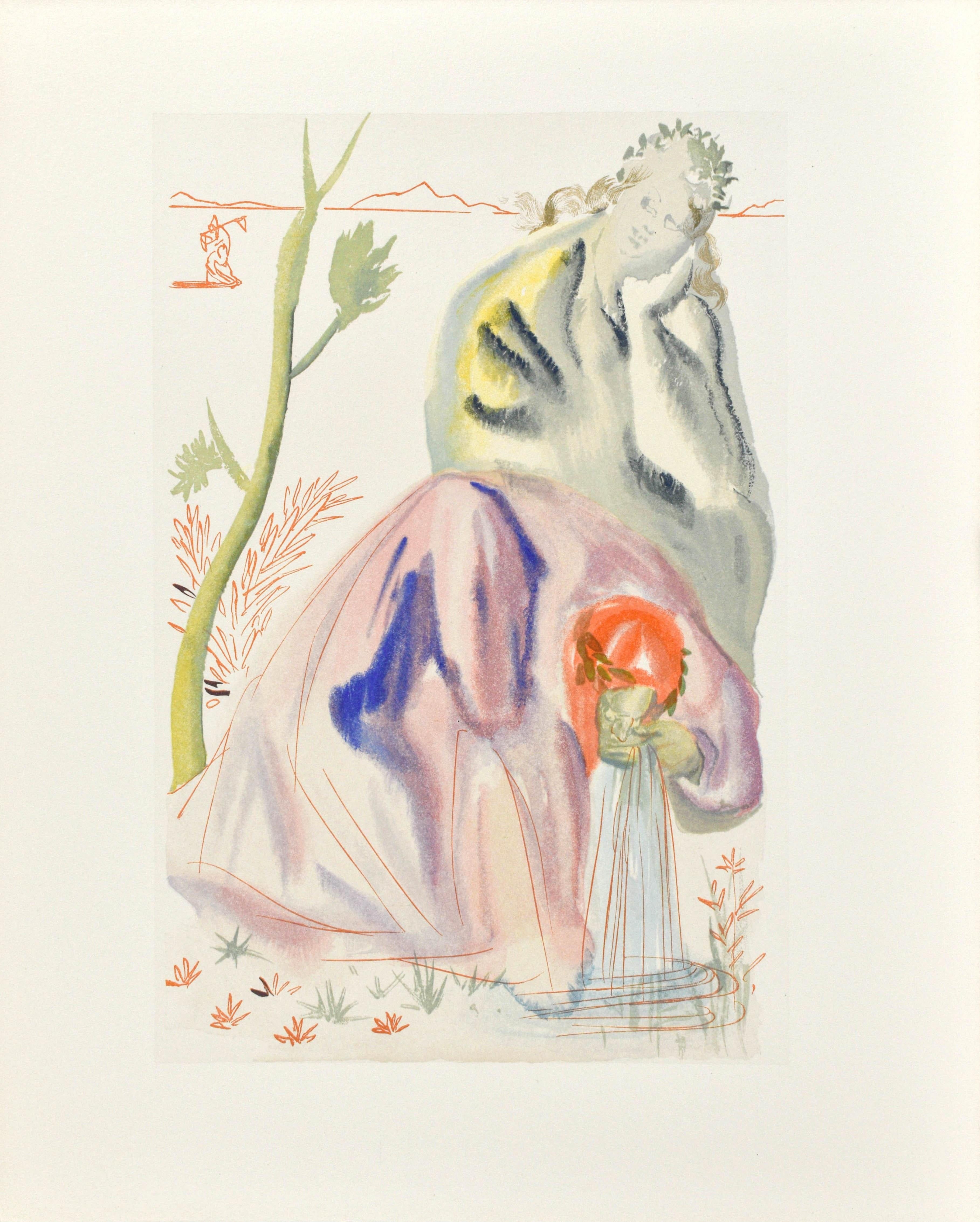 Woodcut in colors on vélin pur chiffon de Rives paper. Paper size: 13 x 10.375 inches. Inscription: Unsigned and unnumbered, as issued. Catalogue raisonné reference: Michler & Löpsinger 1039-1138; Field 189-200. Notes: From the folio, La Divina