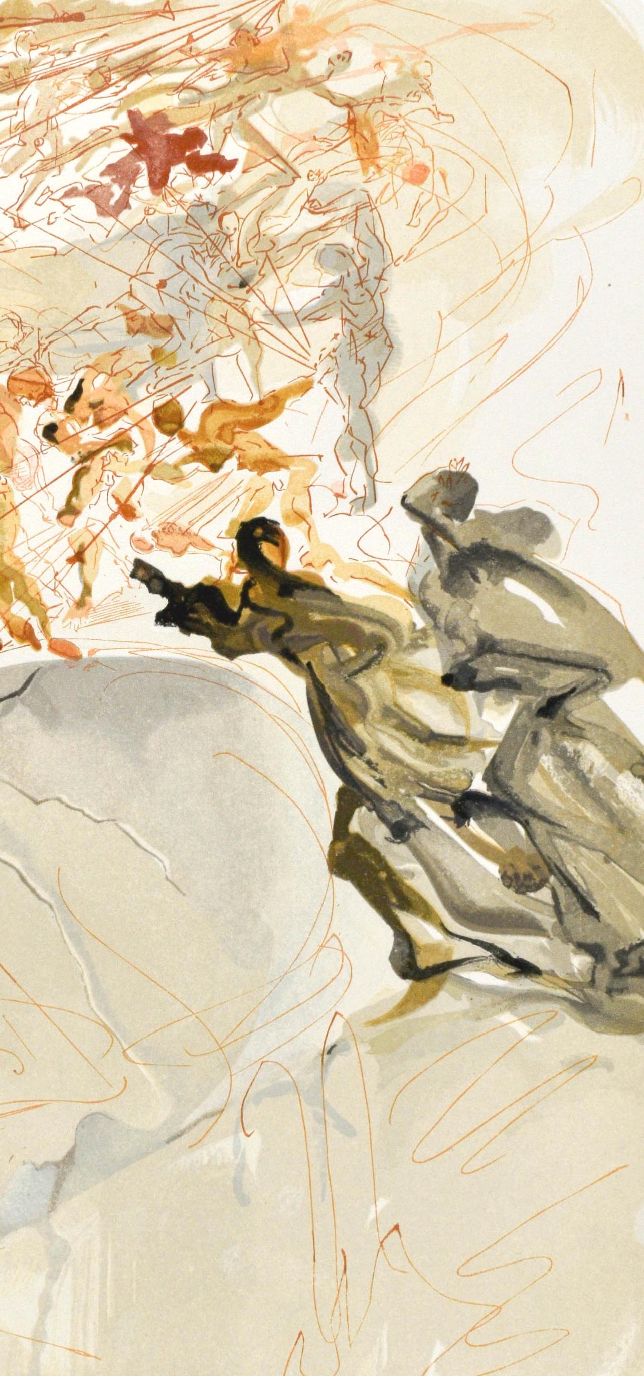 Purgatorio, Canto XXV (Field 189-200; M/L. 1039-1138), La Divina Commedia - Surrealist Print by Salvador Dalí