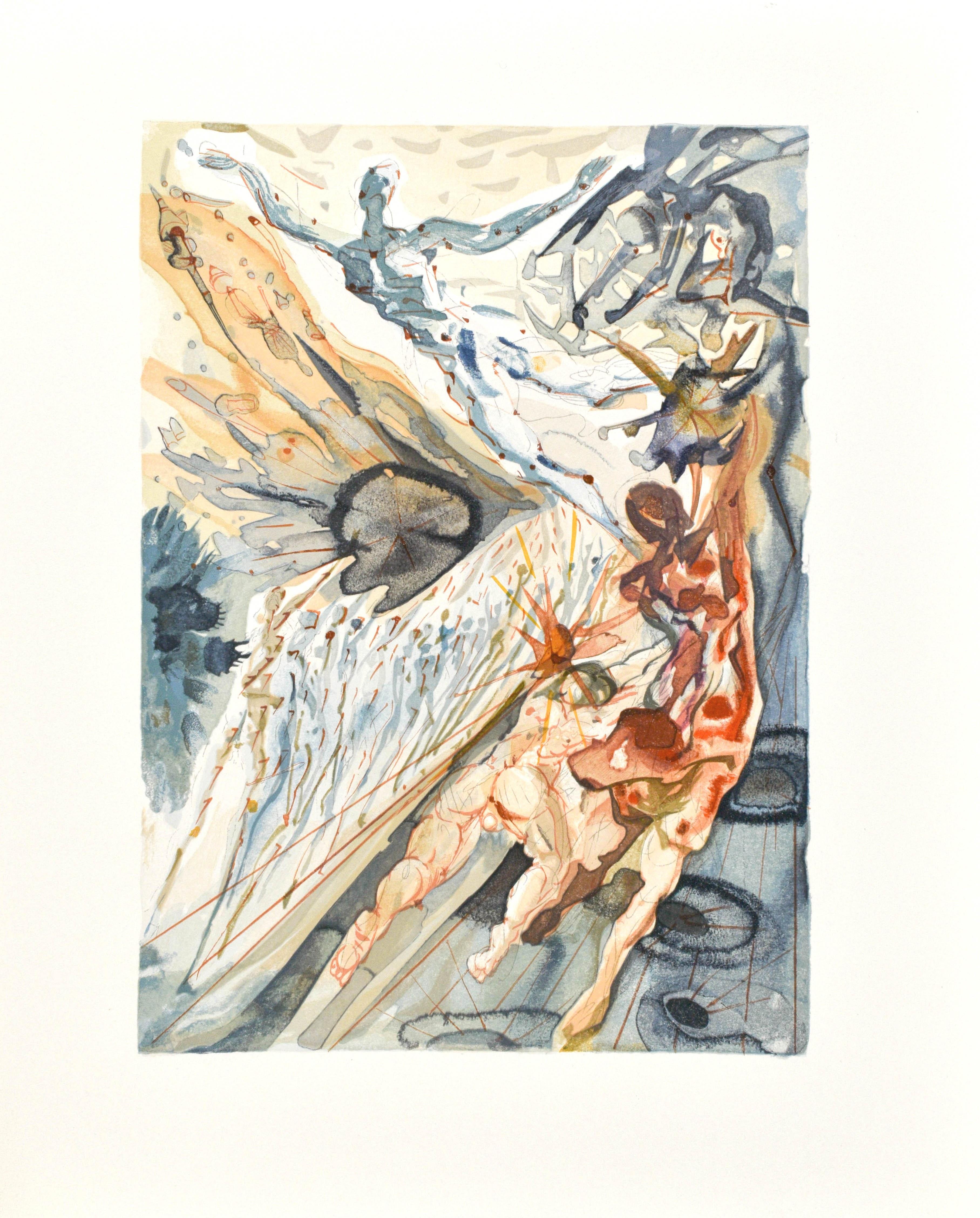 Woodcut in colors on vélin pur chiffon de Rives paper. Paper size: 13 x 10.375 inches. Inscription: Unsigned and unnumbered, as issued. Catalogue raisonné reference: Michler & Löpsinger 1039-1138; Field 189-200. Notes: From the folio, La Divina