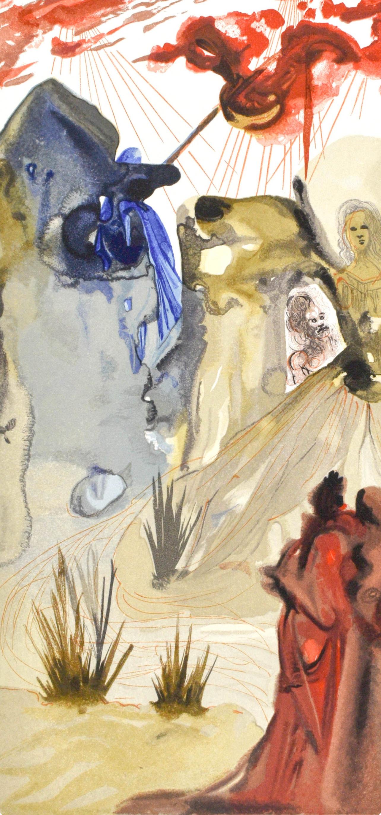 Purgatorio, Canto XXVIII (Field 189-200; M/L. 1039-1138), La Divina Commedia - Surrealist Print by Salvador Dalí
