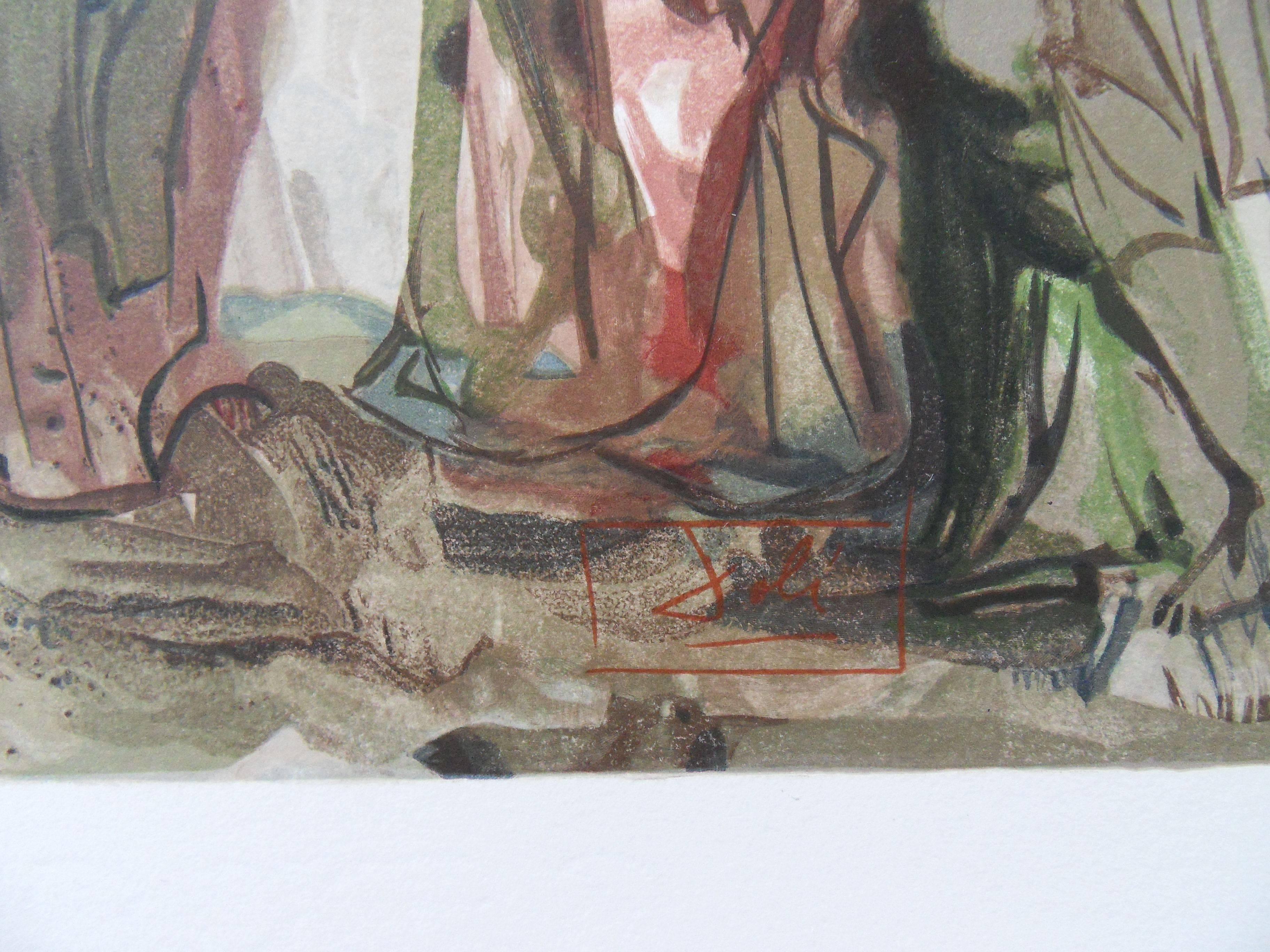 Purgatorio 11 - Il superbo - xilografia - 1963 (Campo #p. 189) - Print di Salvador Dalí