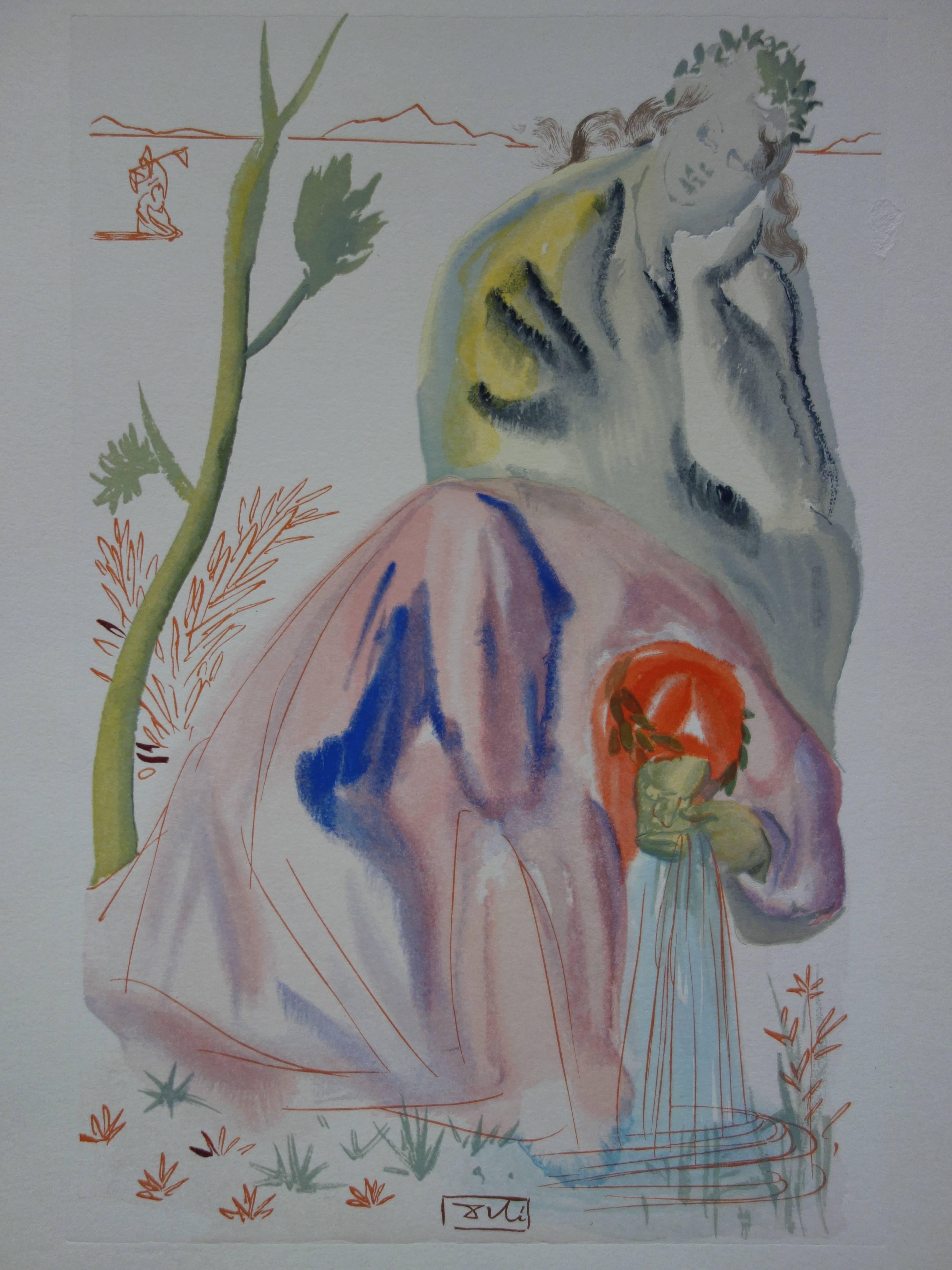 Purgatorio 21 - La Primavera - xilografía - 1963 (Campo #p. 189) - Print Surrealista de Salvador Dalí