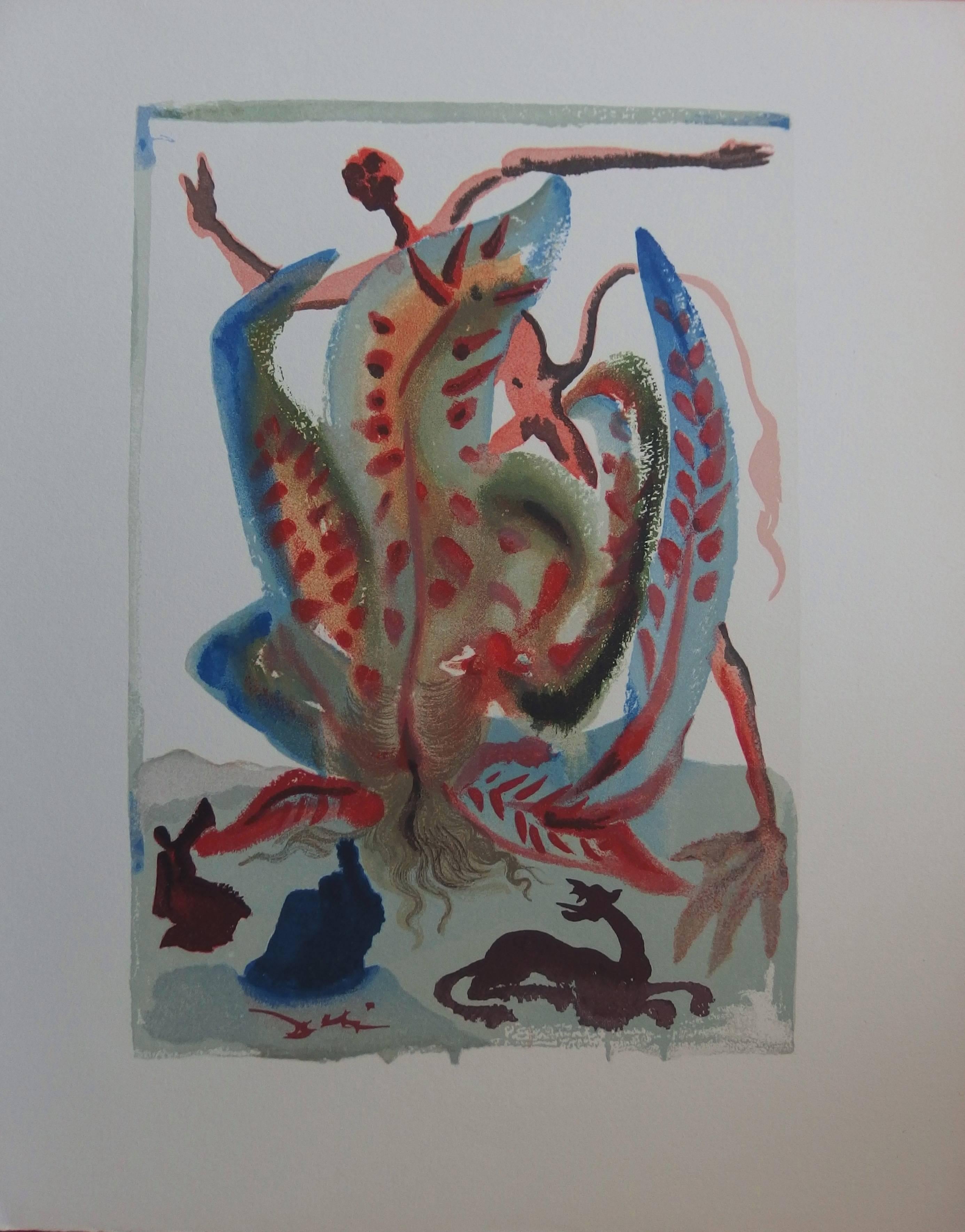 Figurative Print di Salvador Dalí - Purgatorio 23 - La golosità - xilografia - 1963 (Campo #p. 189)