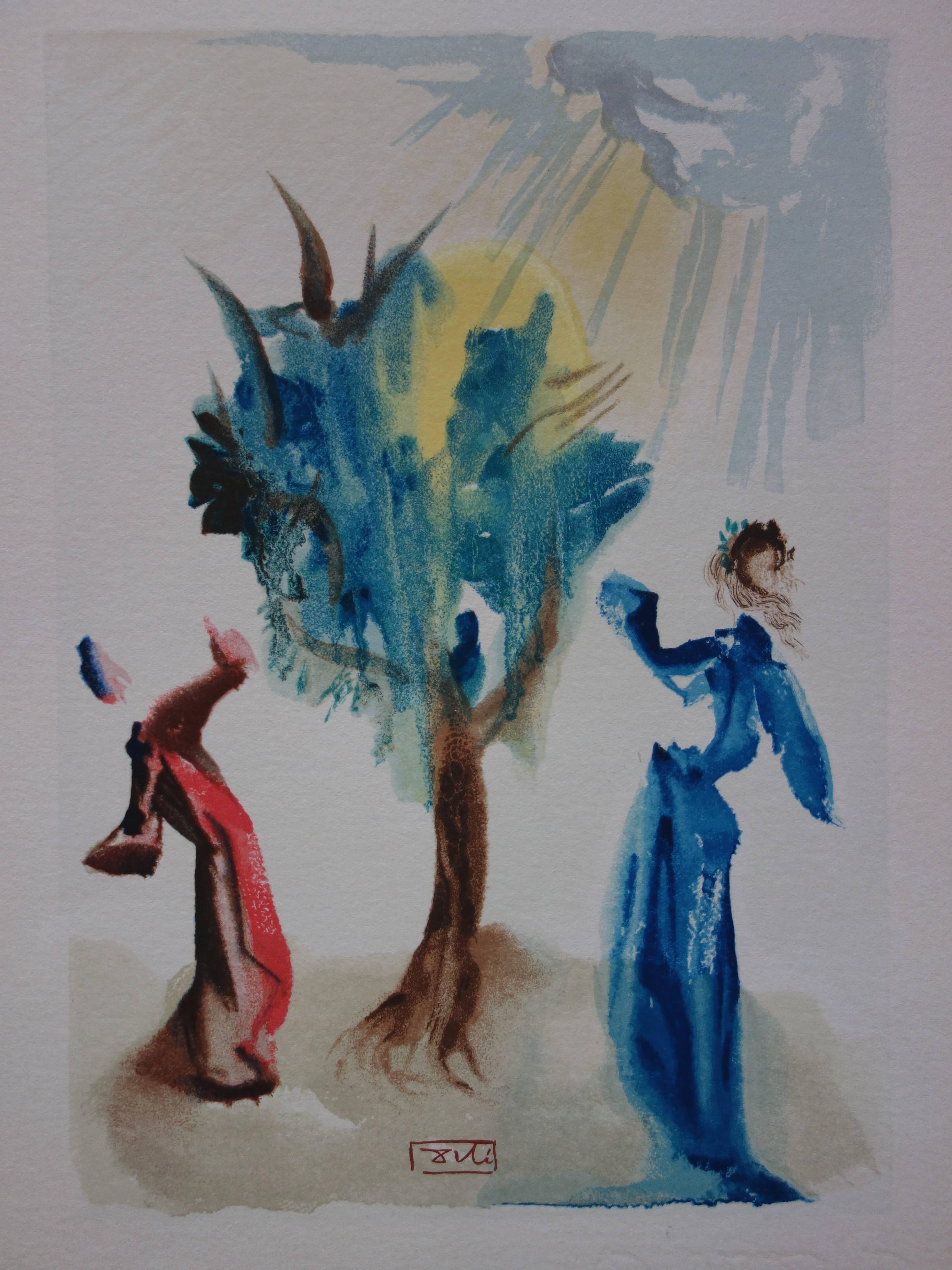 Purgatory 24, The Tree of Punishment – Farbholzschnitt – (Farbholzschnitt, S. 189) (Surrealismus), Print, von Salvador Dalí