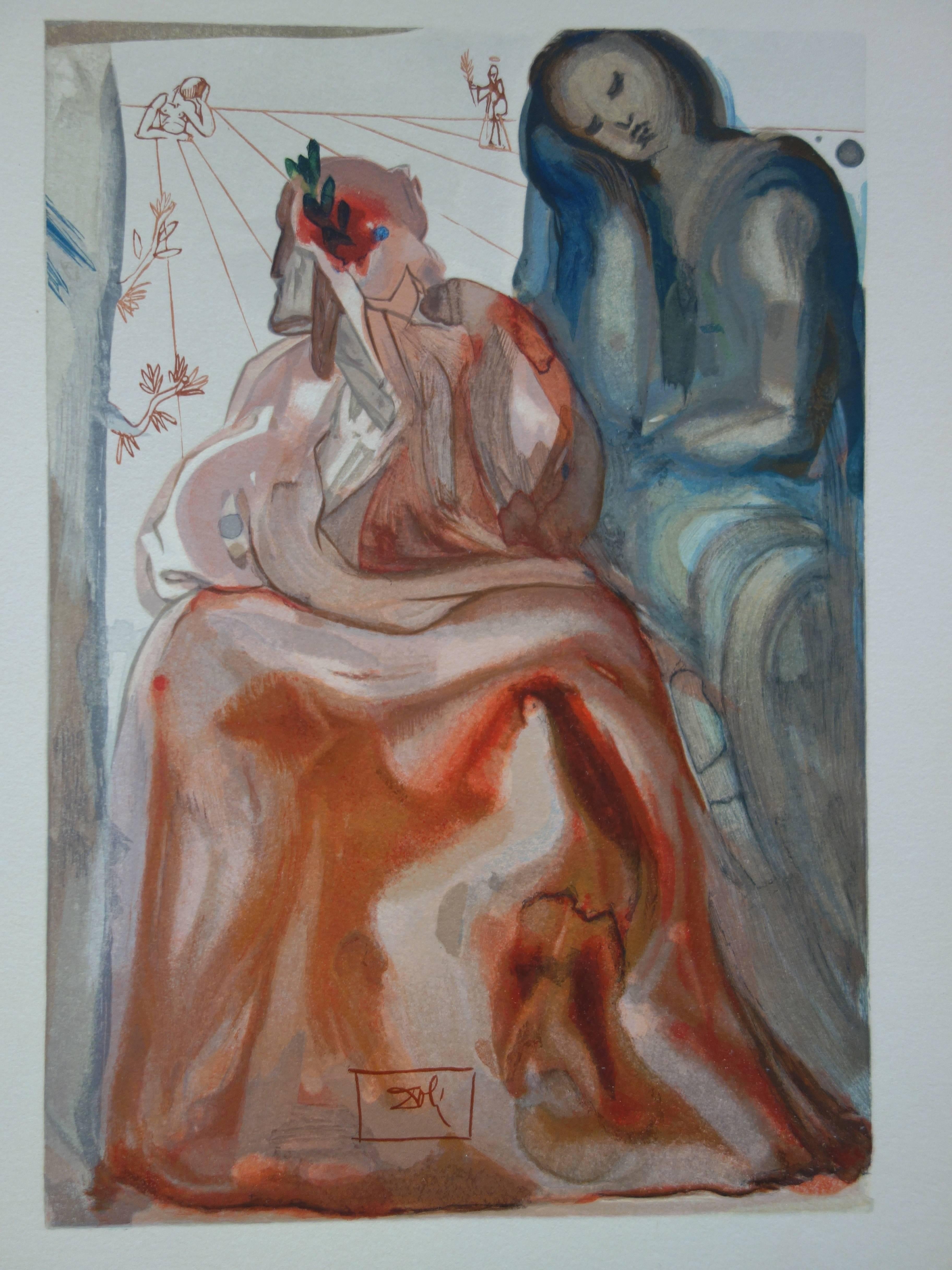 Purgatory 31 - Dante's Confession - Color woodcut - 1963 (Field p. 189) - Surrealist Print by Salvador Dalí