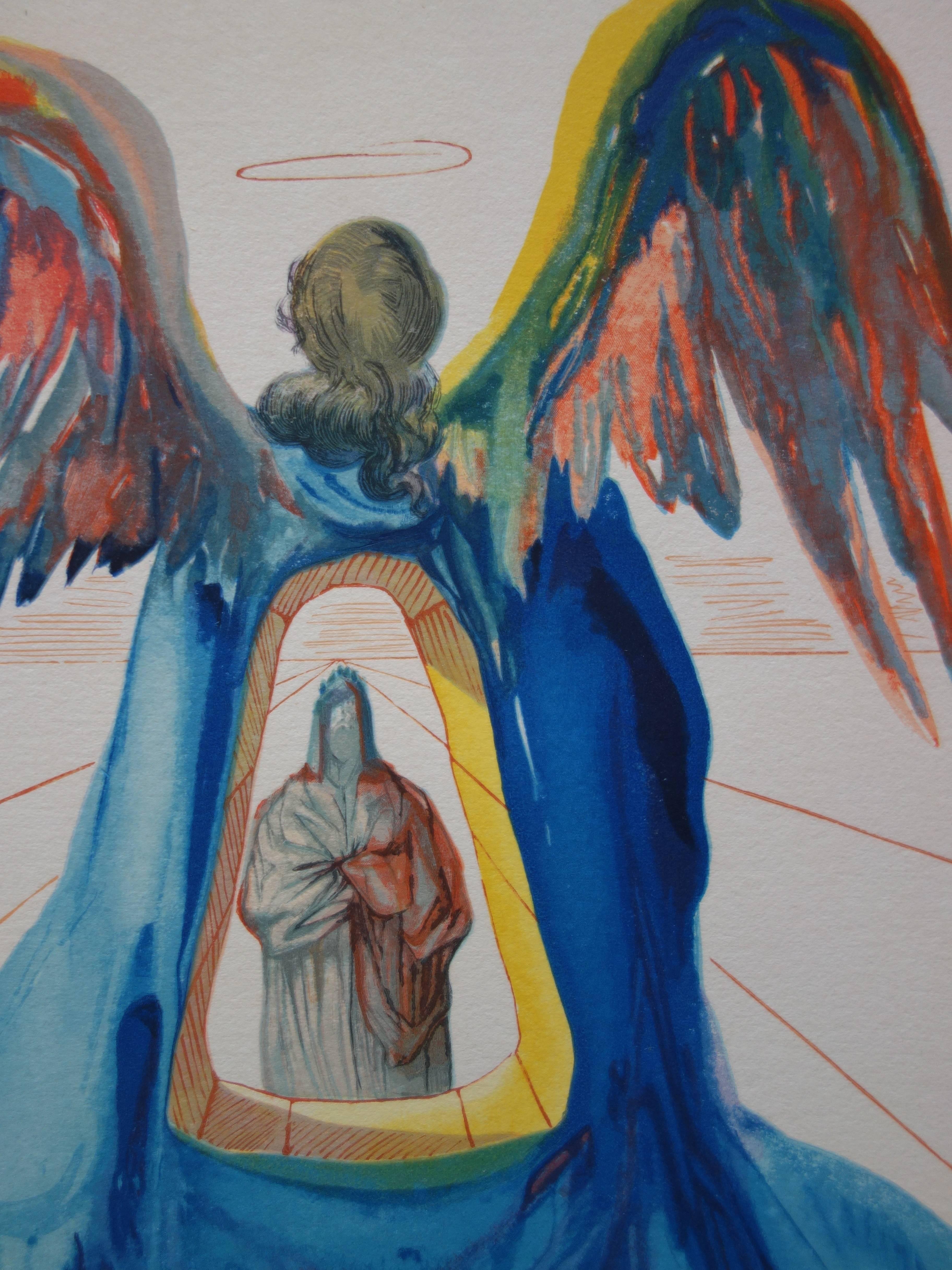 Purgatory 33 : Dante gereinigt – Holzschnitt – 1963 (Grau), Figurative Print, von Salvador Dalí