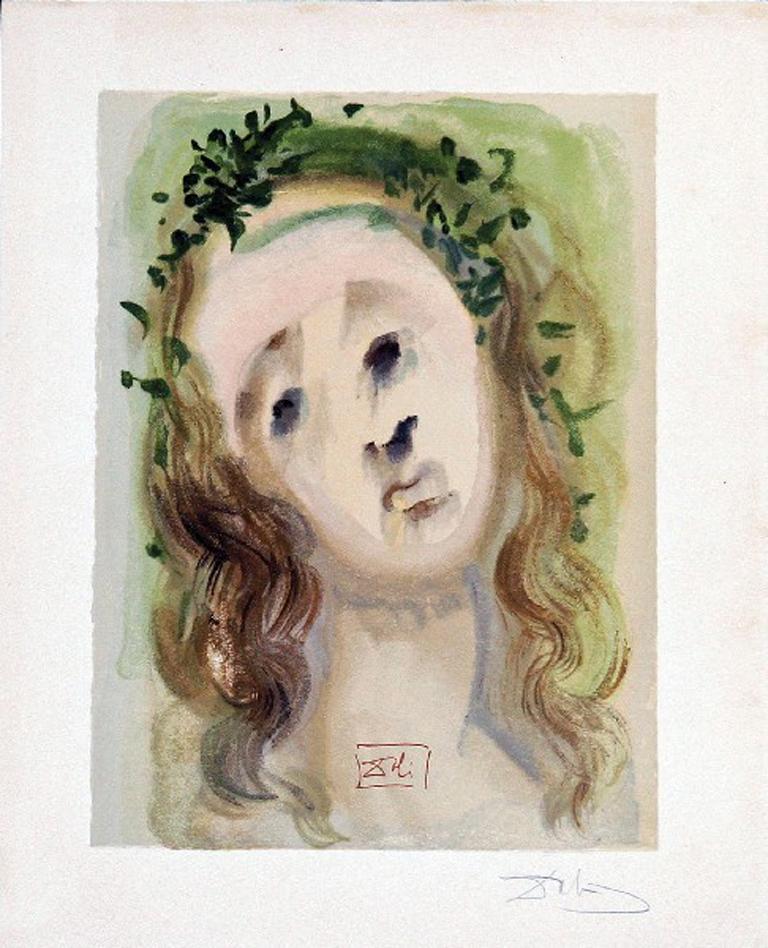 Purgatory Canto 10: The Face of the Virgil from The Divine Comedy - Print by Salvador Dalí