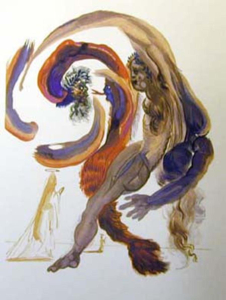 Salvador Dalí Figurative Print - Purgatory: Canto 18 from The Divine Comedy
