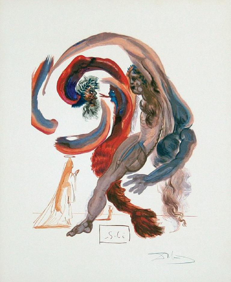 Purgatory Canto 18: The Fourth Terrace from The Divine Comedy - Print by Salvador Dalí