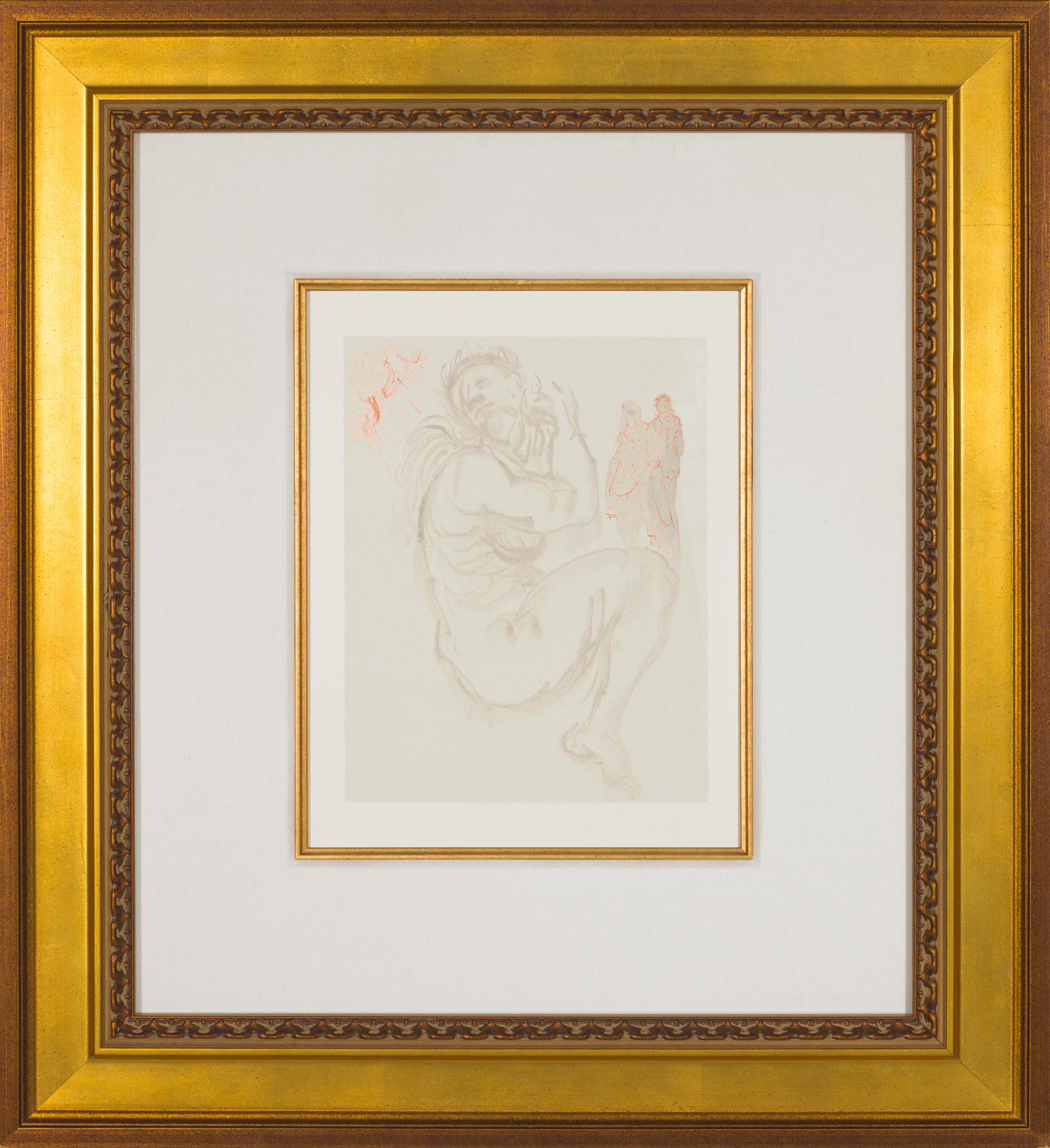 Canto 19 del Purgatorio (La Divina Comedia) - Figurative Print Beige de Salvador Dalí