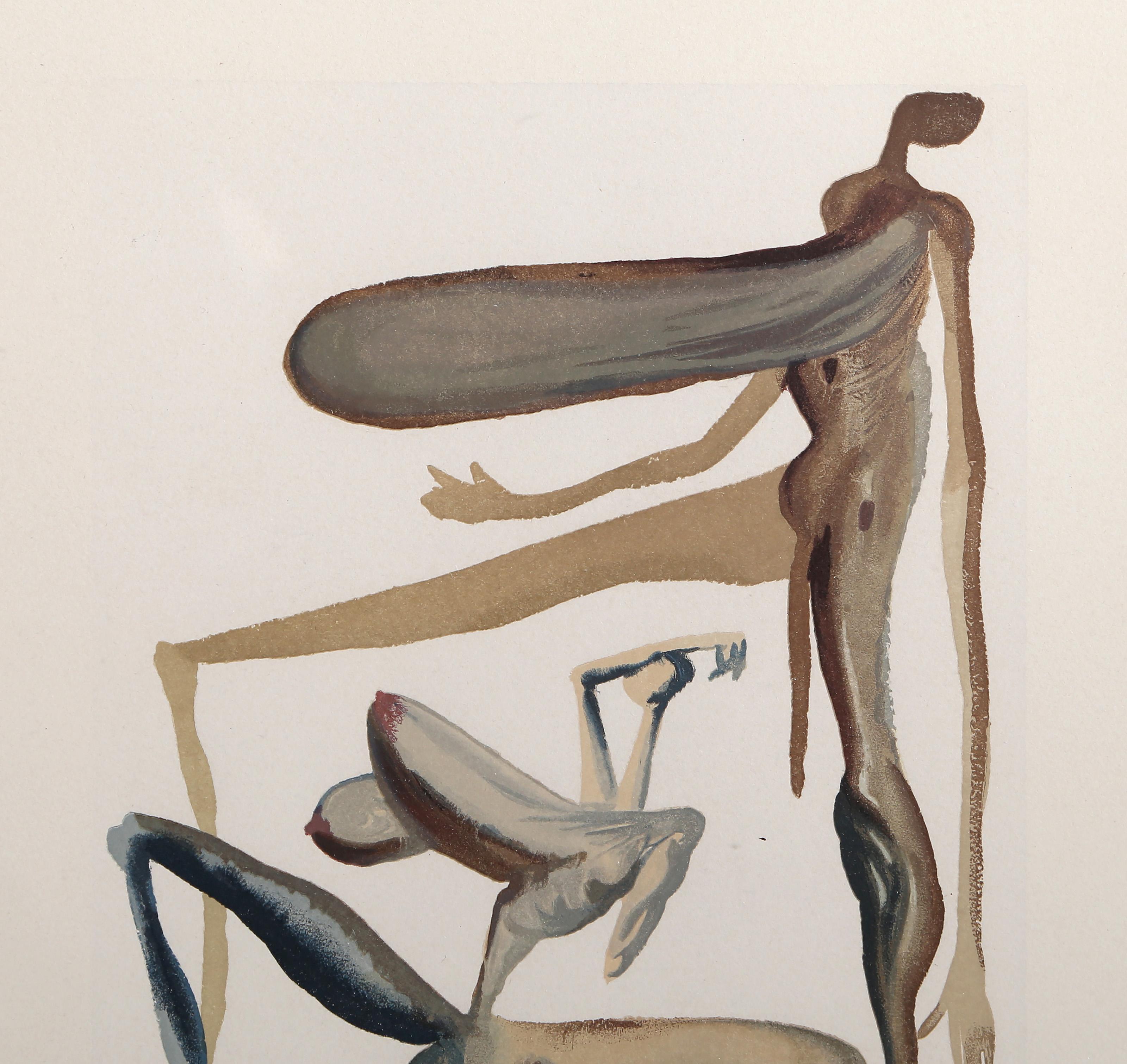 Purgatory Canto 22 - Prodigality, Surrealist Woodcut by Salvador Dalí­ For Sale 3