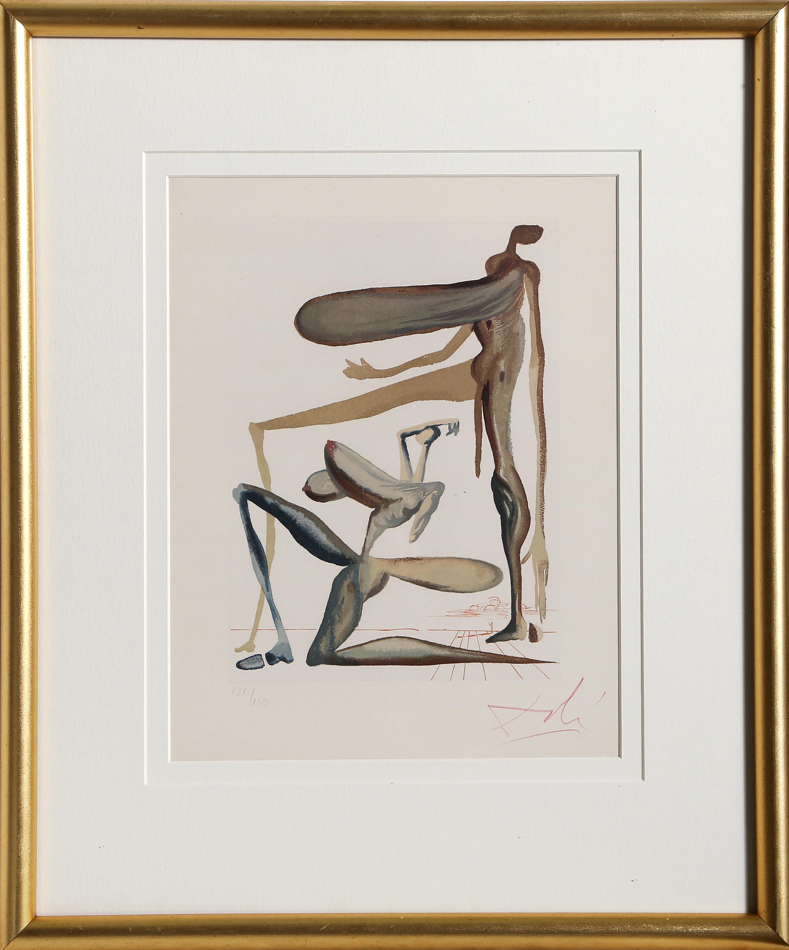Purgatory Canto 22 - Prodigality, Surrealist Woodcut by Salvador Dalí­