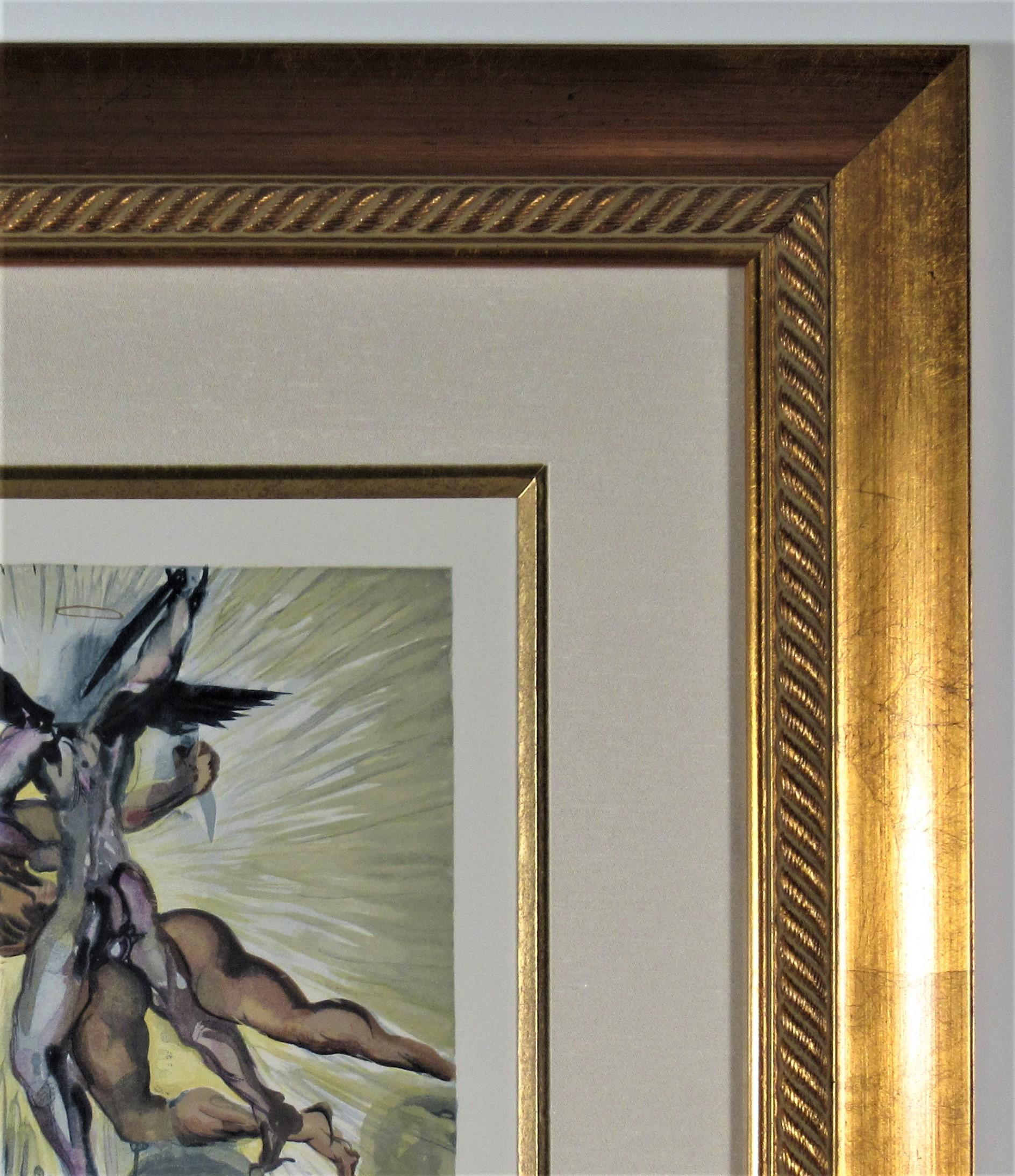 Purgatory Canto 8 - Brown Figurative Print by Salvador Dalí