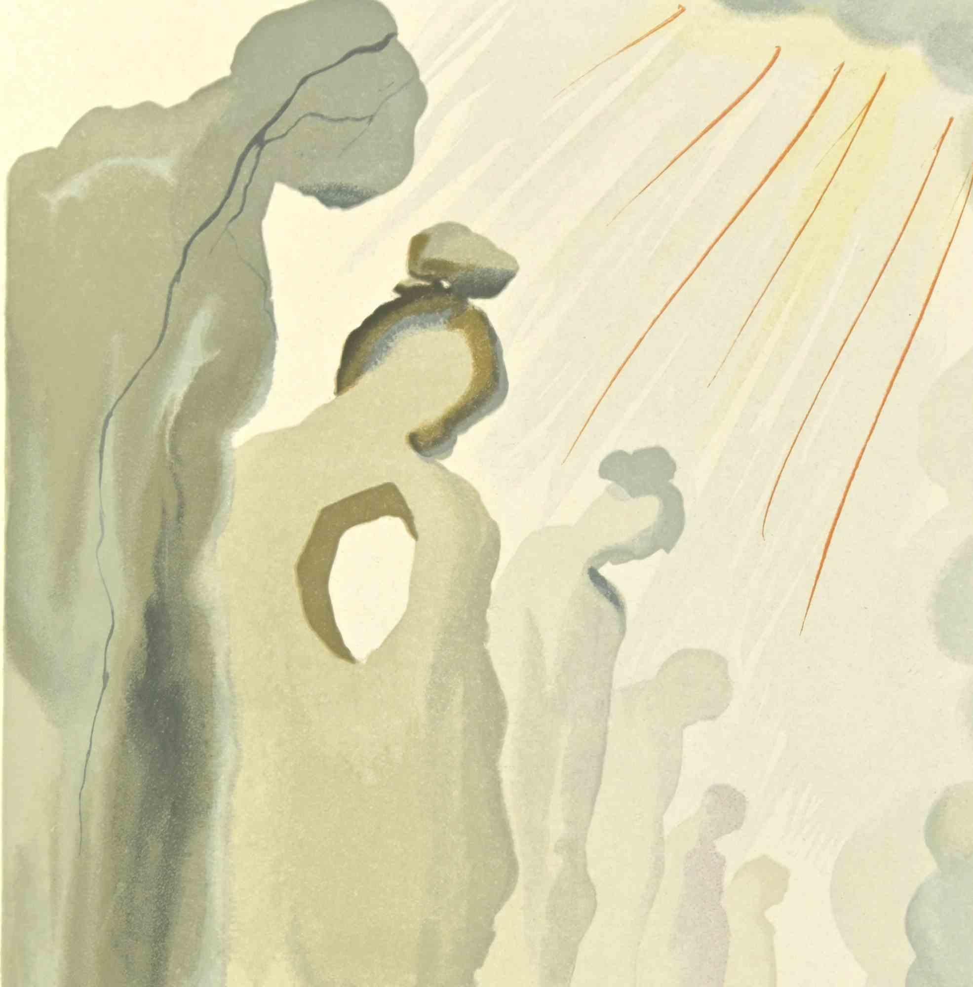 Purgatory - Woodcut - 1963 - Surrealist Print by Salvador Dalí