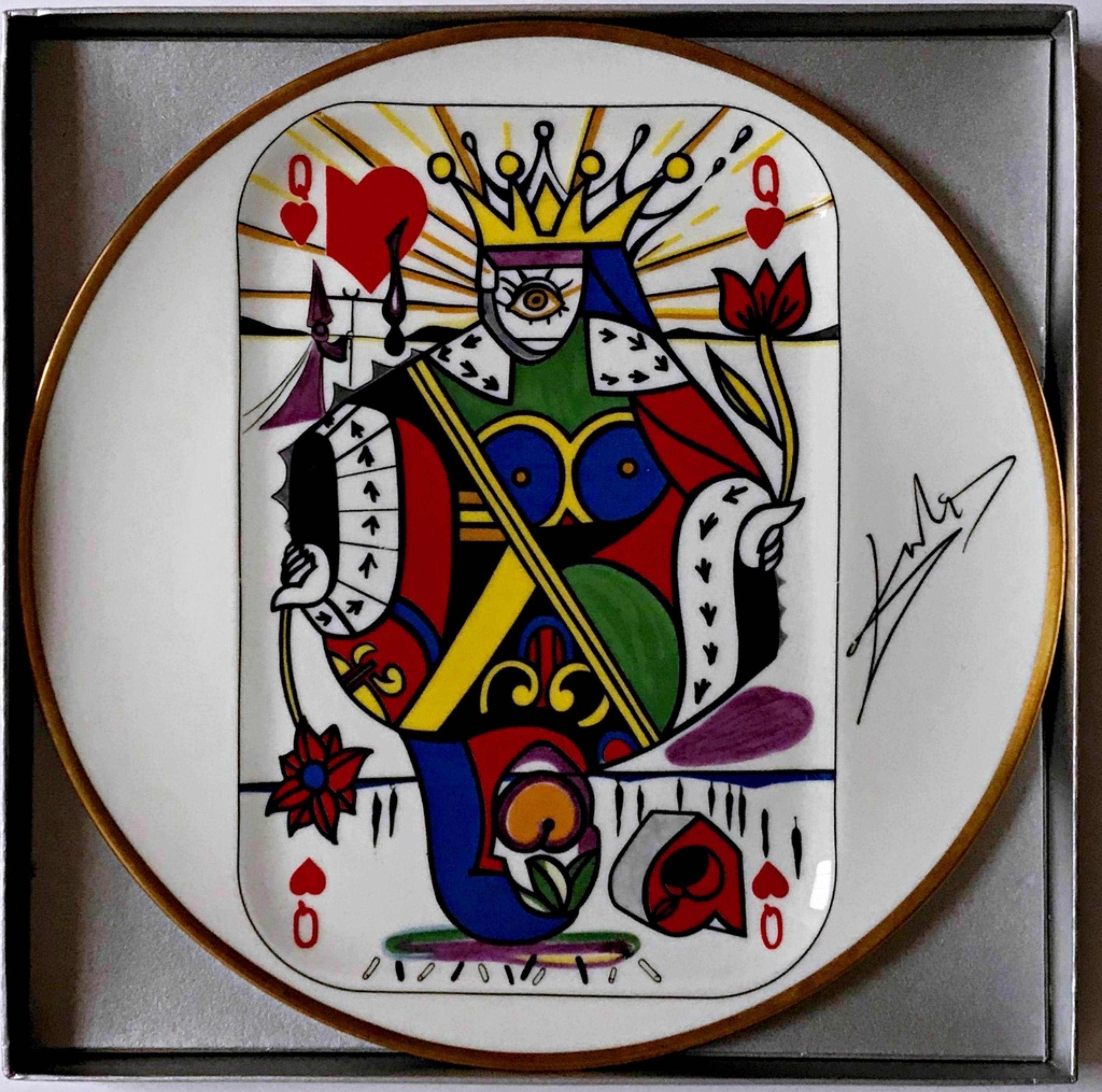 Queen of Hearts vintage French limited edition numbered porcelain ceramic plate  - Print by Salvador Dalí