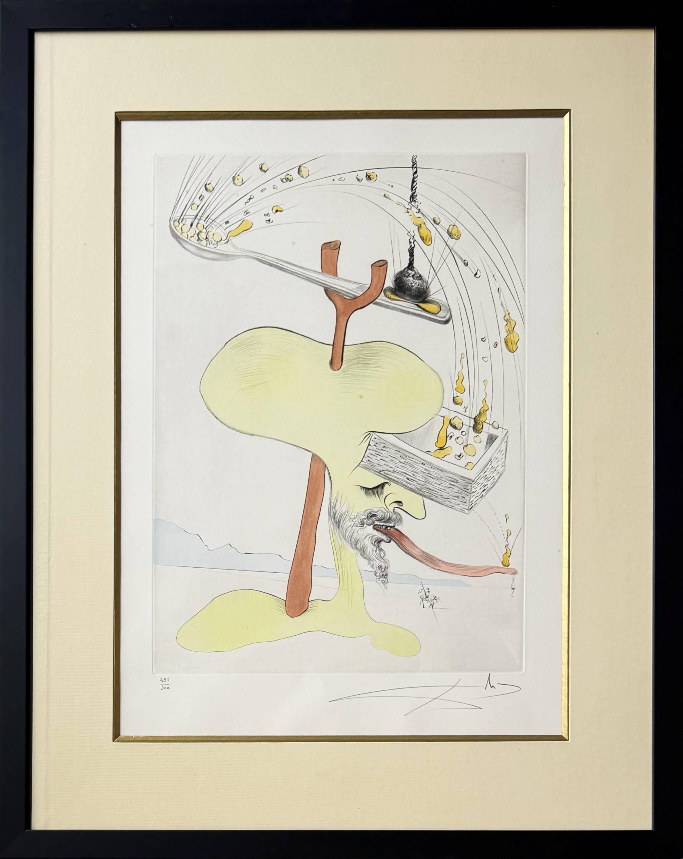 Salvador Dalí Print - Quevedos Visioner, Planche I Etching, Surrealist, Signed, 1975