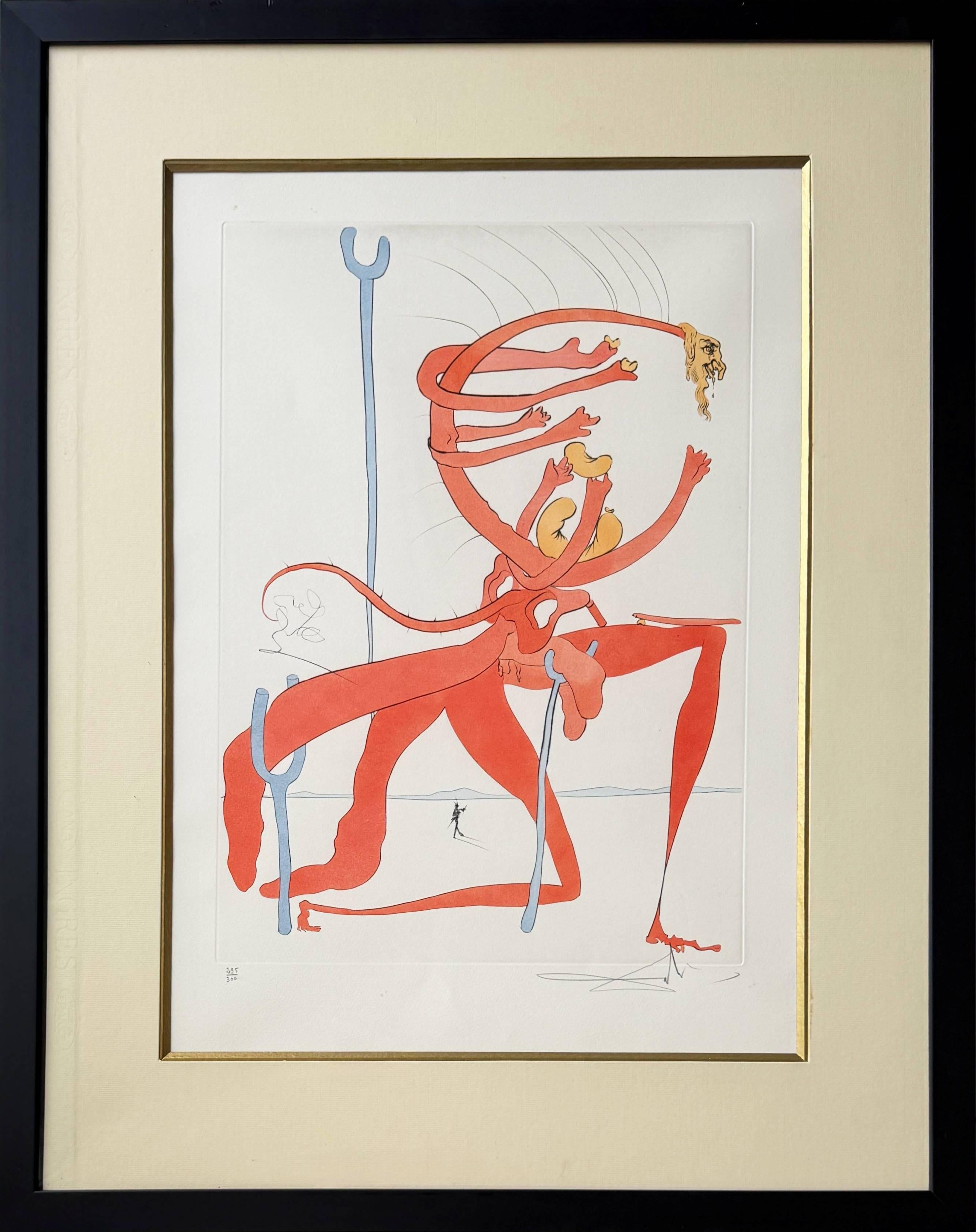 Quevedos Visioner, Planche VI Etching, Surrealist, Signed, 1975