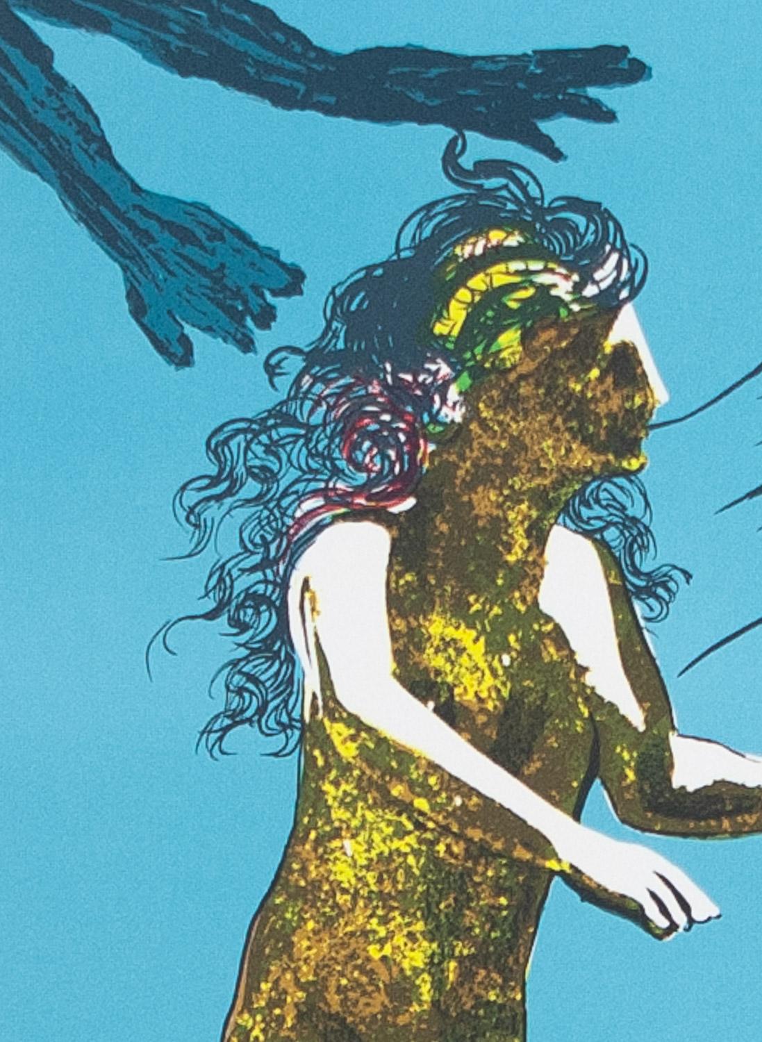 Release of the Psychic Spirit ( Tarot ) original lithograph Salvador Dali 1977 - Gray Figurative Print by Salvador Dalí