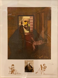 Rembrandt (Portrait du Peintre par Lui-Meme), Signed Lithograph by Salvador Dali