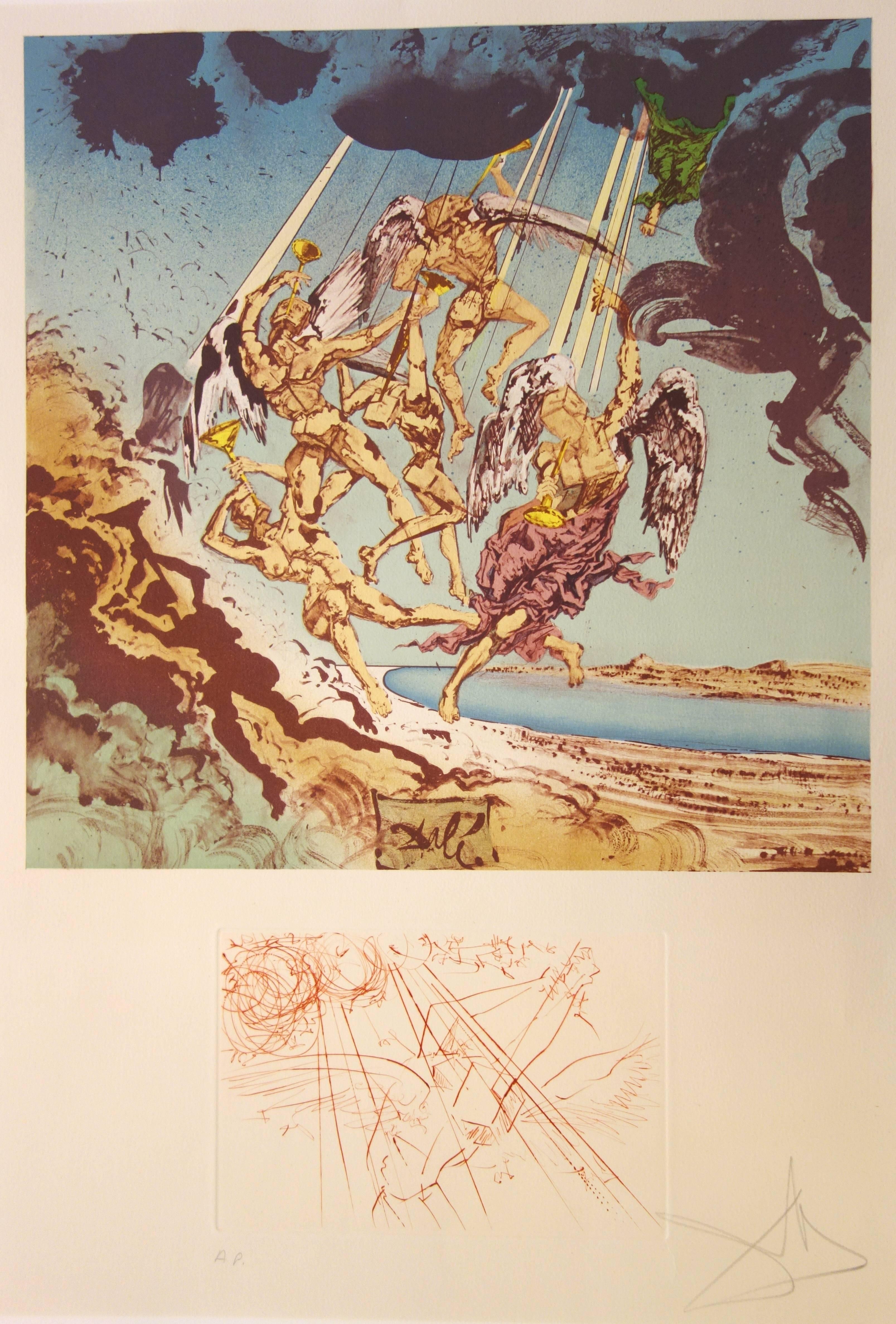 Rückkehr von Odysseus - Originale Radierung und Lithografie - 1977 - Künstlerexemplar – Print von Salvador Dalí