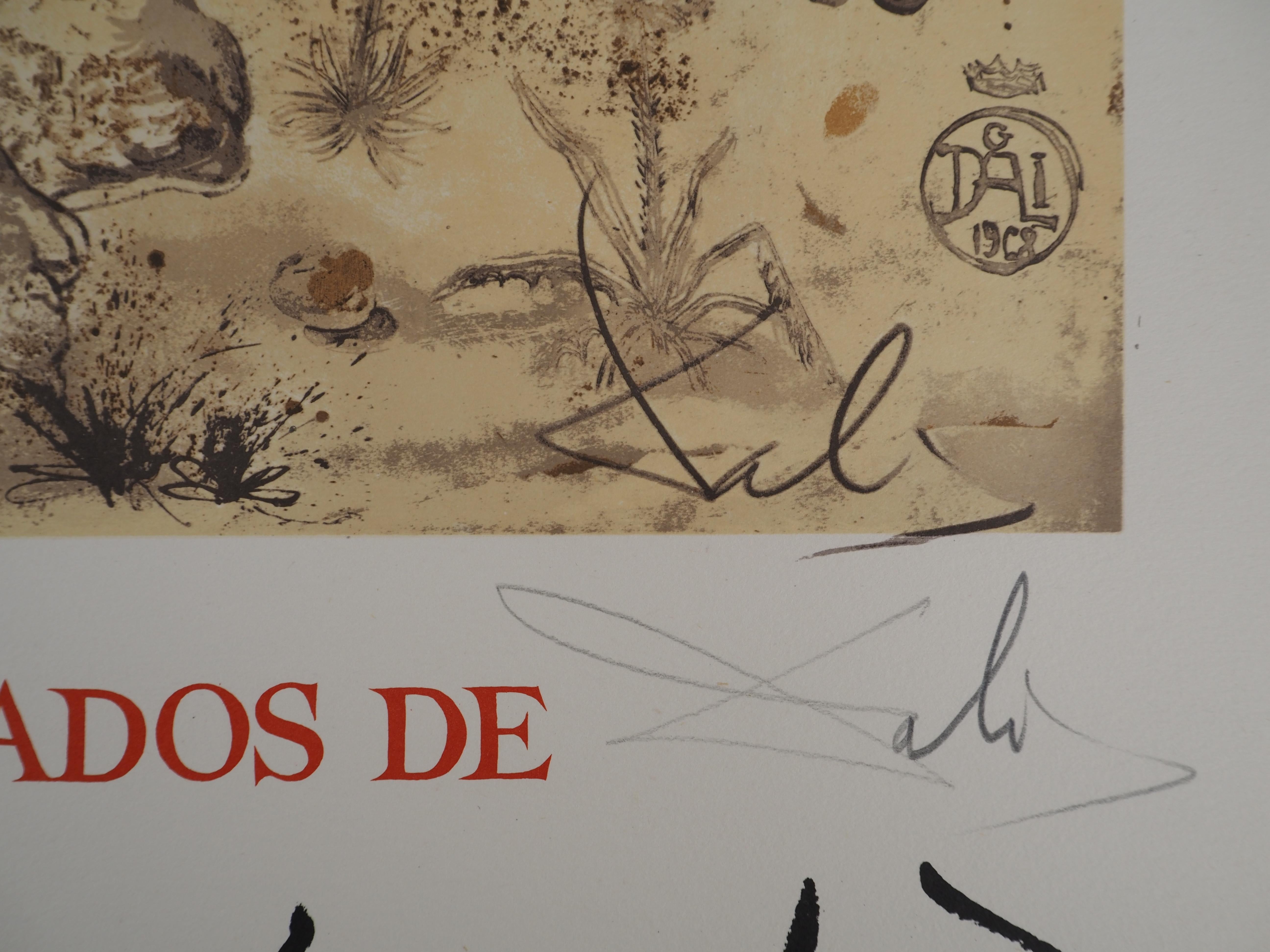 Rinoceronte, omaggio ad Albrecht DURER - Poster litografico firmato (Gaspar #1503) - Print di Salvador Dalí