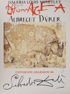 Rinoceronte, Homenaje a Albrecht DURER - Cartel litografía firmada (Gaspar #1503