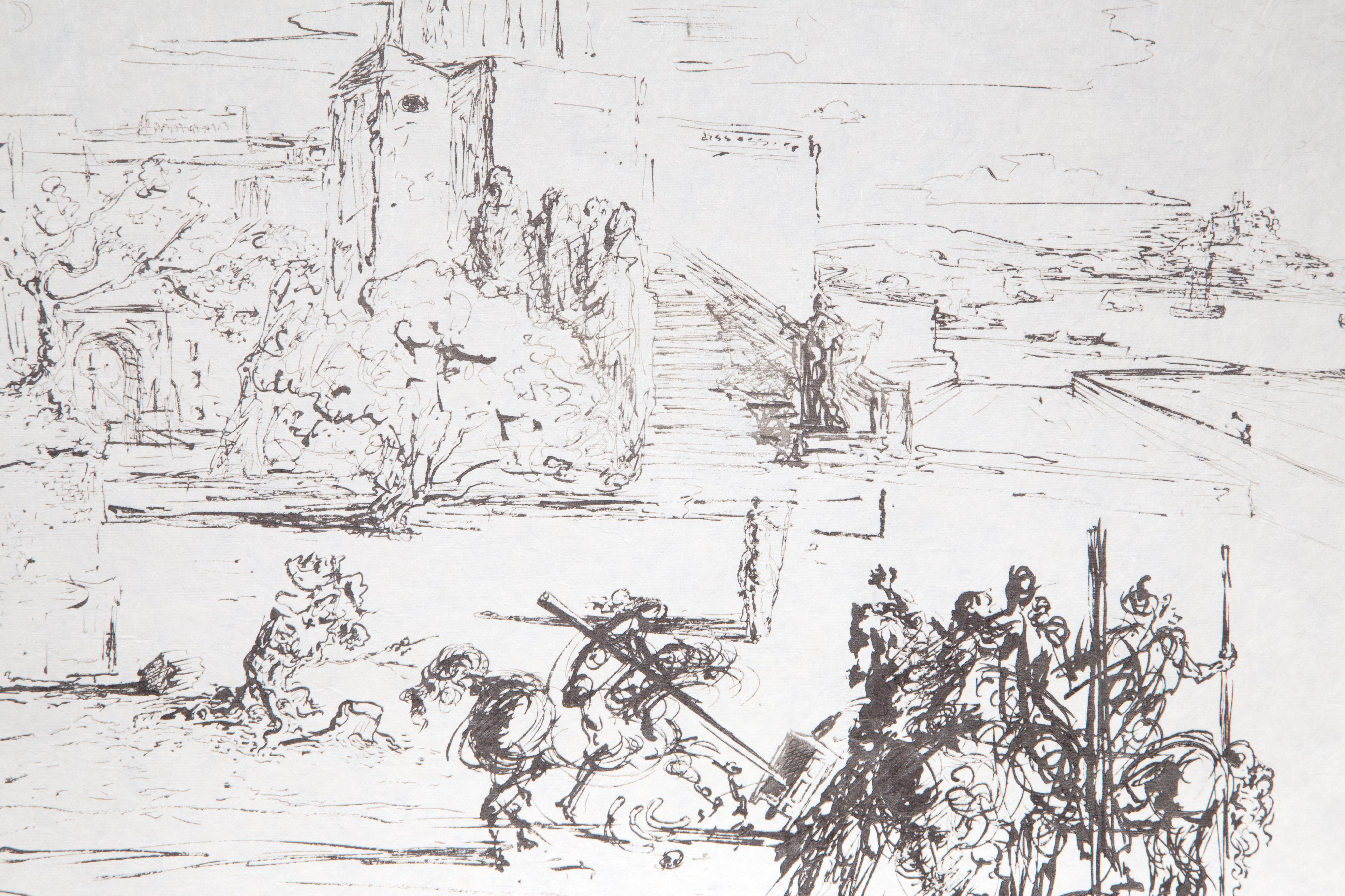 Road To Ampurdam (Rome et Cadaques), lettres et gravure de Salvador Dali - Print de Salvador Dalí