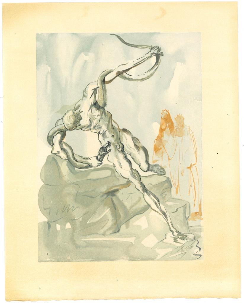 Salvador Dalí Figurative Print - Robbers - Woodcut Print attr. to Salvador Dalì - 1963