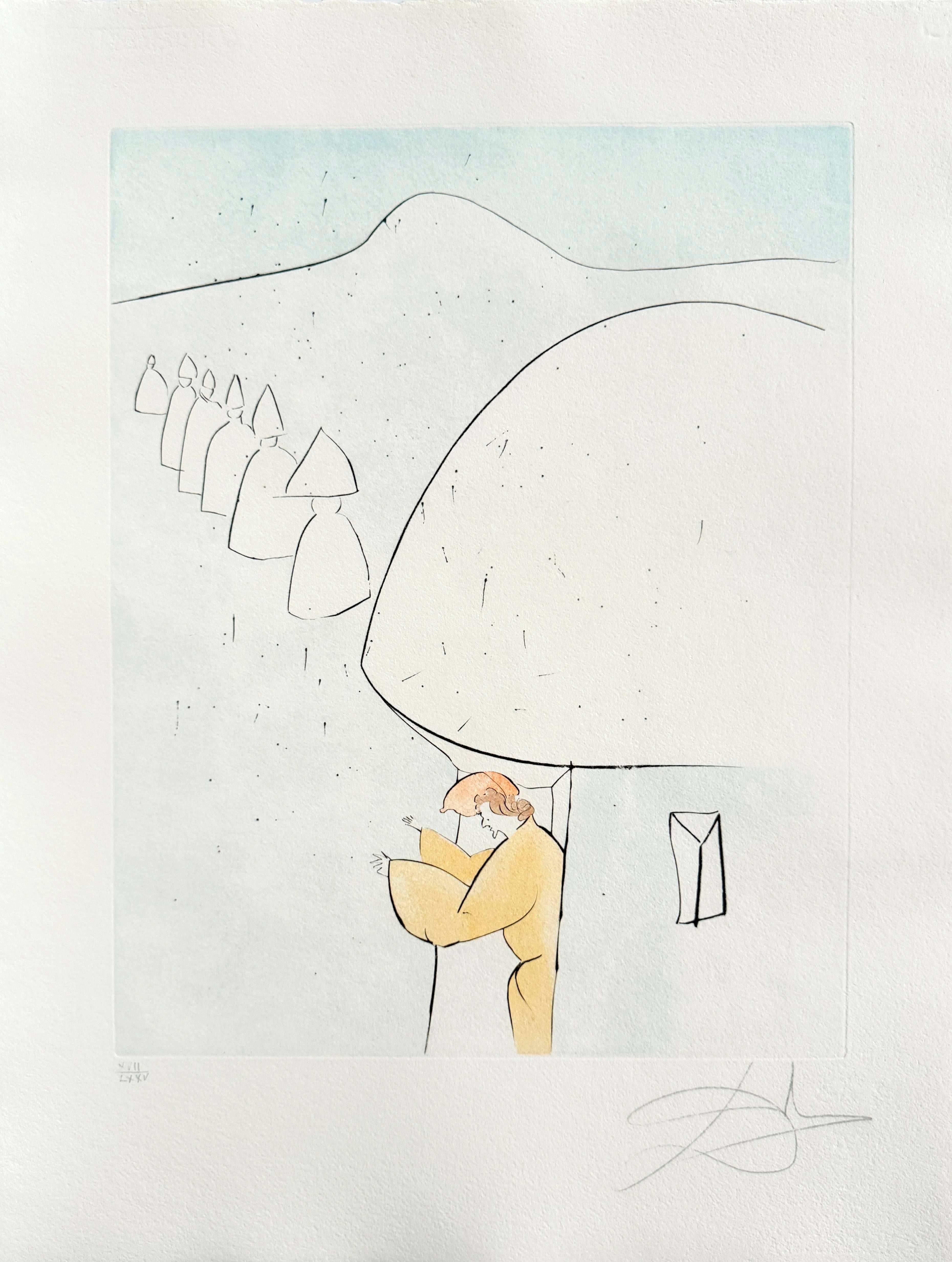 Rokujiso (The grateful statues) - Mixed Media Art by Salvador Dalí