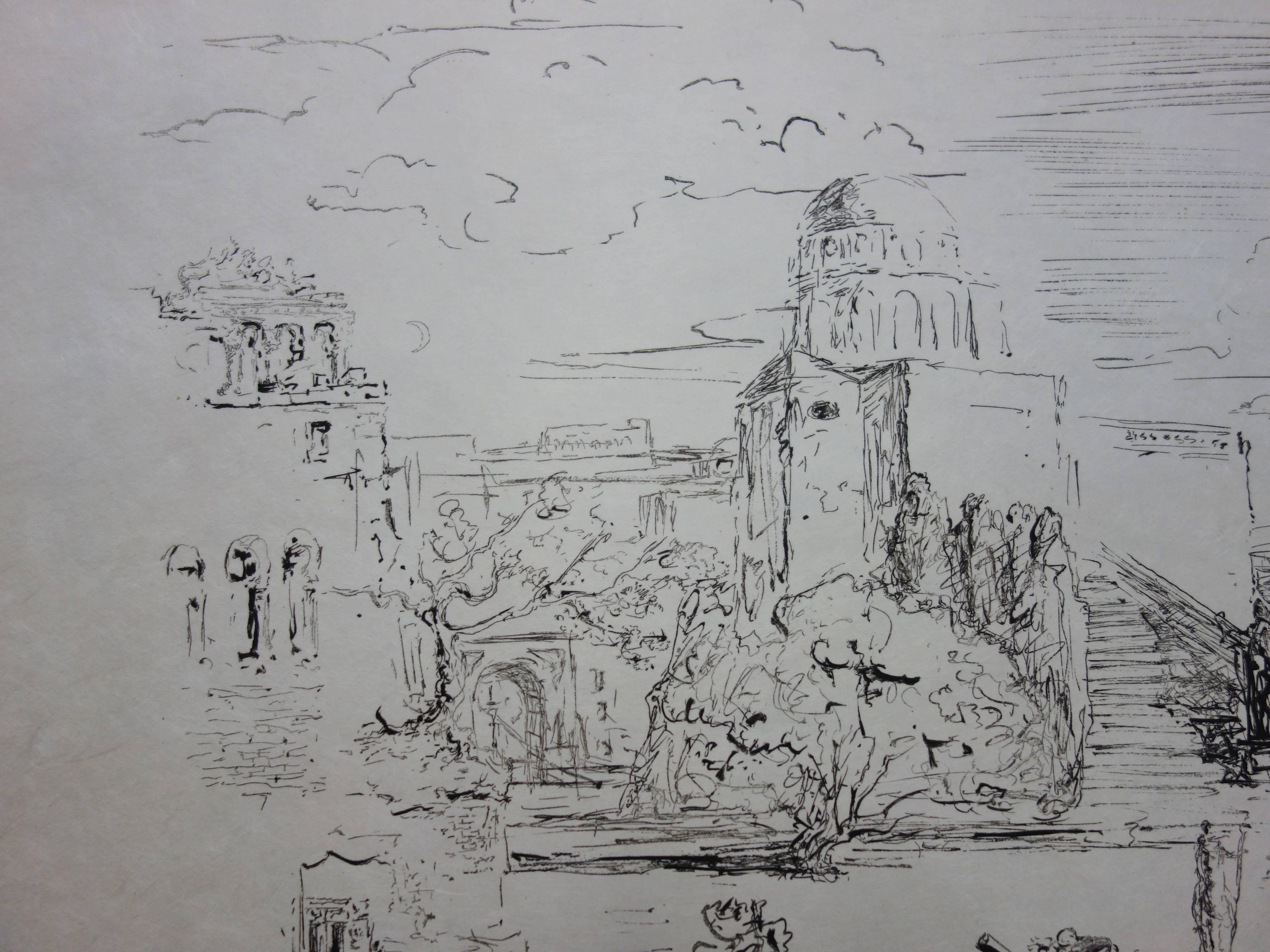 Roma y Cadaqués - Grabado original - 1973 en venta 1