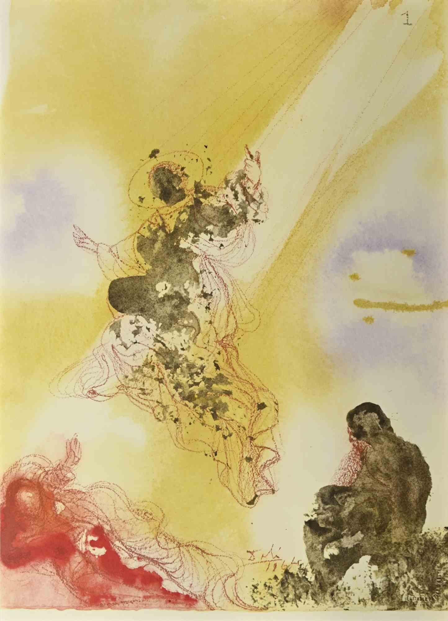 Print Salvador Dalí - Saint Raphael et Tobias - Lithographie - 1964