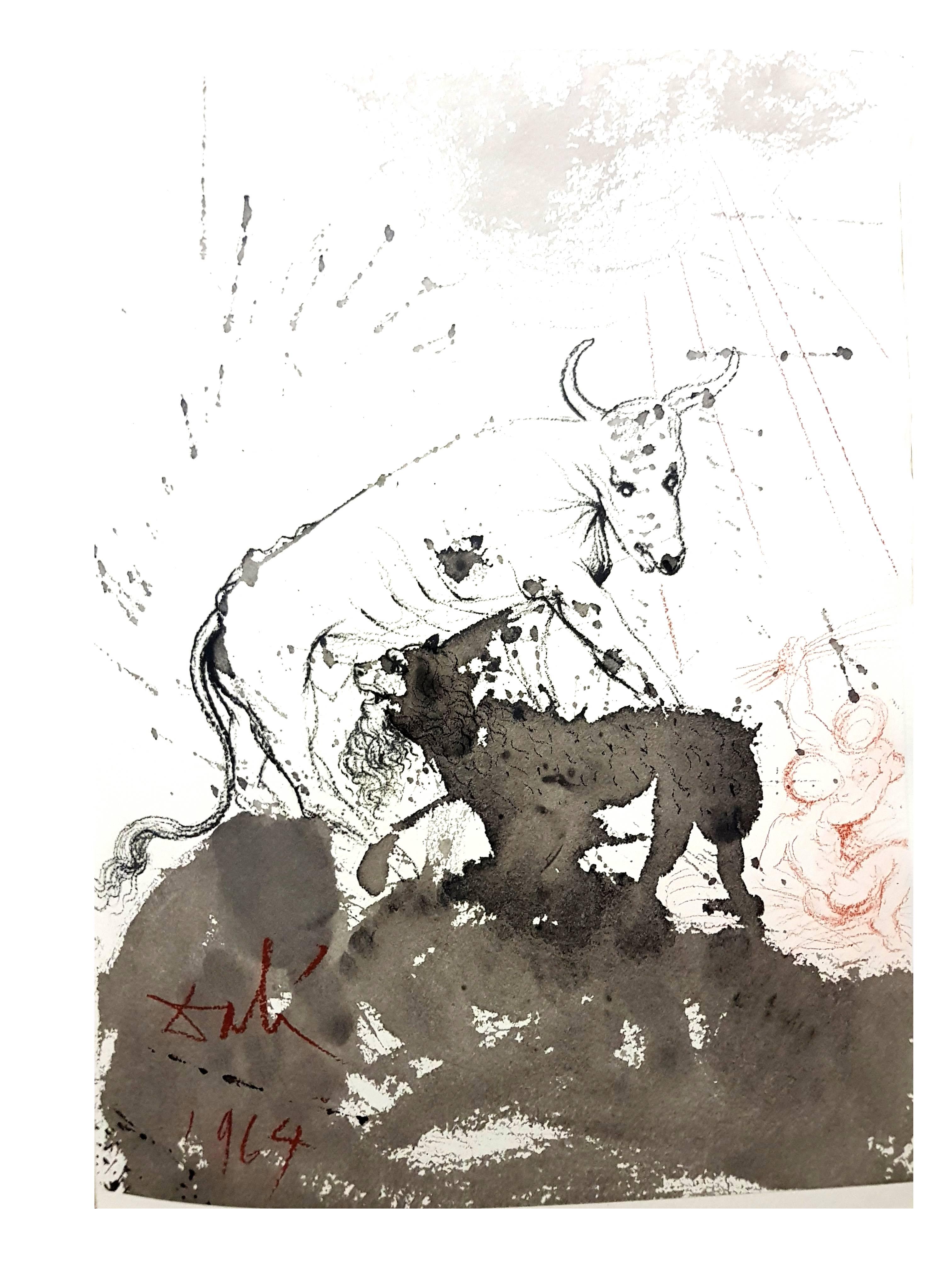 Salvador Dali - from Biblia Sacra - Offset Lithograph - Gray Figurative Print by Salvador Dalí