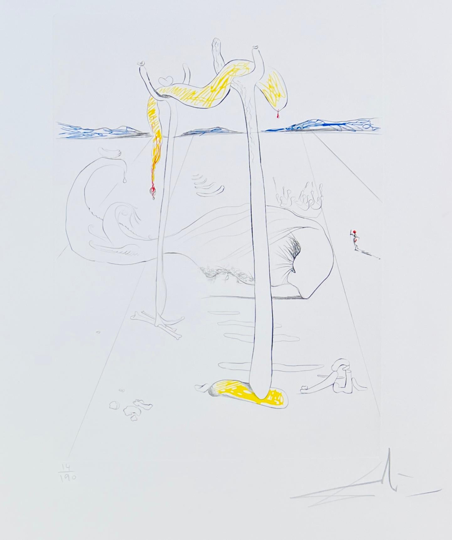 Salvador Dalí (1904-1989) - Acquaforte a colori su carta Arches - 1973 in vendita 1