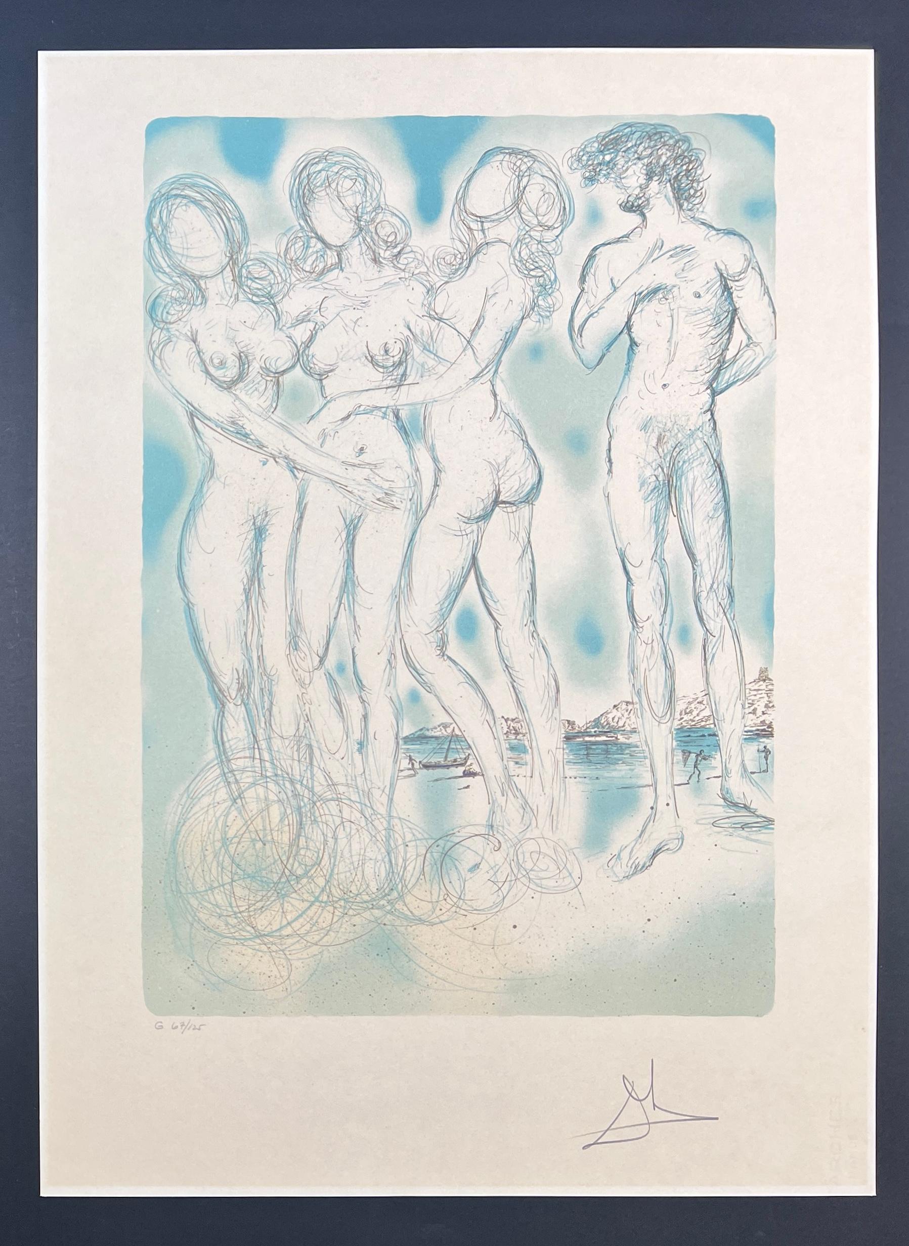 Salvador Dalí (1904-1989) - Kolorierte Lithographie auf Arches-Papier - 1979 im Angebot 1