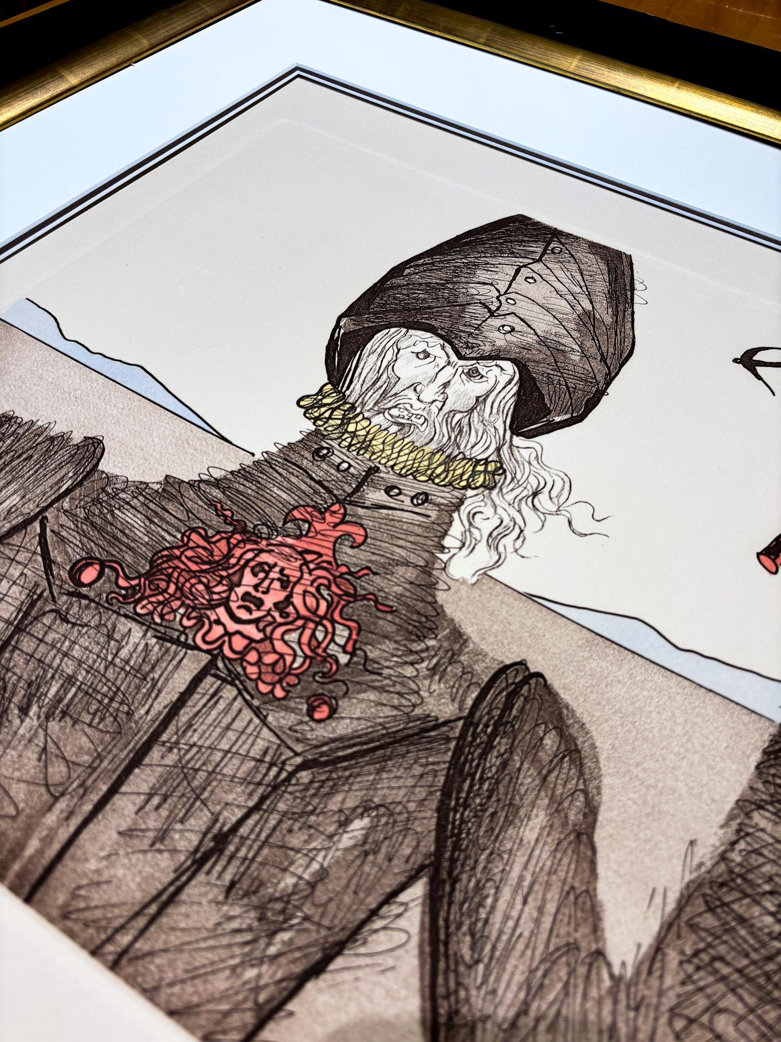 Salvador Dalí (1904–1989) - Don Quixote (The Dreamer) - etching, aquatint - 1981 For Sale 3