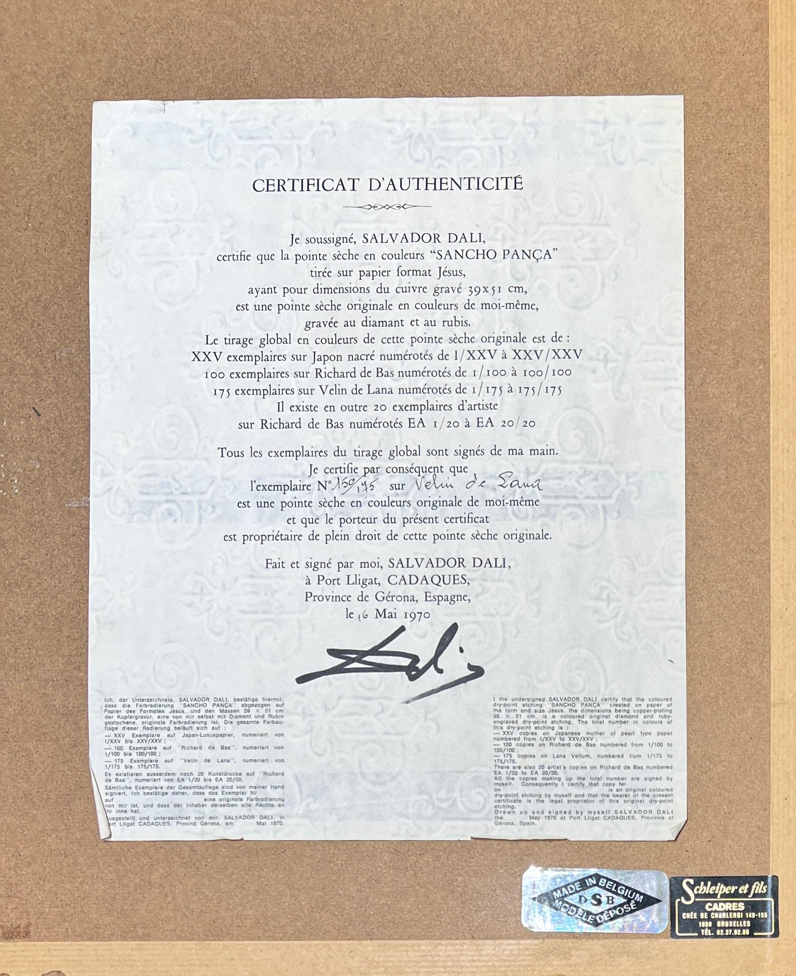 Salvador Dalí (1904-1989) - Kaltnadelradierung auf Lana-Papier - 1970 im Angebot 5