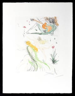 Salvador Dalí (1904-1989) - La Joie de vivre - Gravure à la pointe sèche avec pochoir