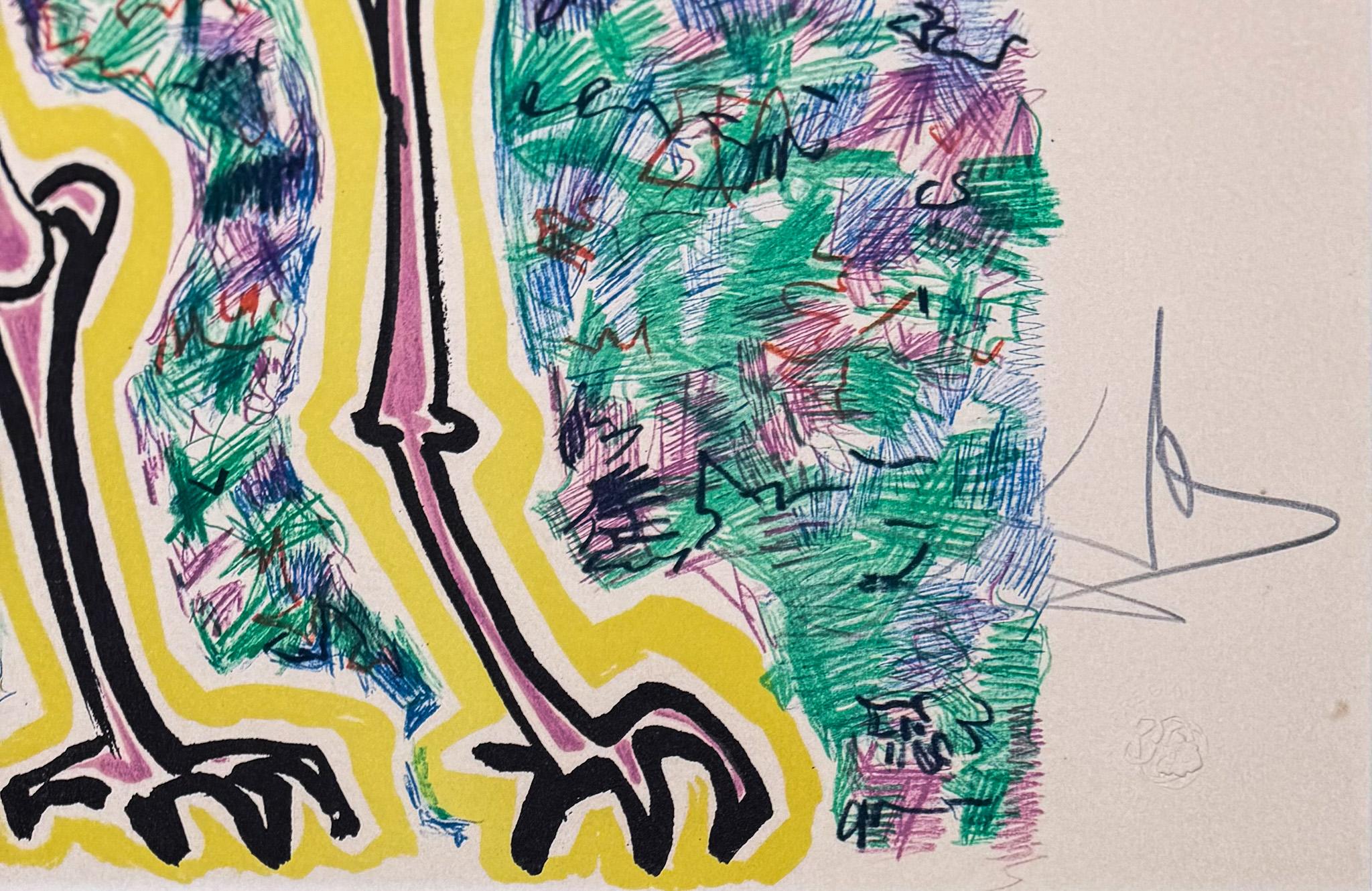 Salvador Dalì (1904-1989) -Elefante-cicogna (Eléphant-cigogne)-Lithographie en couleurs en vente 1