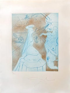 Salvador Dalì (1904-1989) - Femme a coussin - Drypoint, etchings - 1969